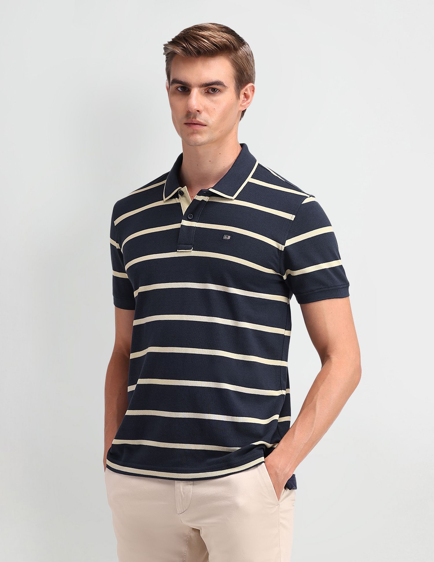 Arrow Sport Horizontal Striped Regular Polo Shirt