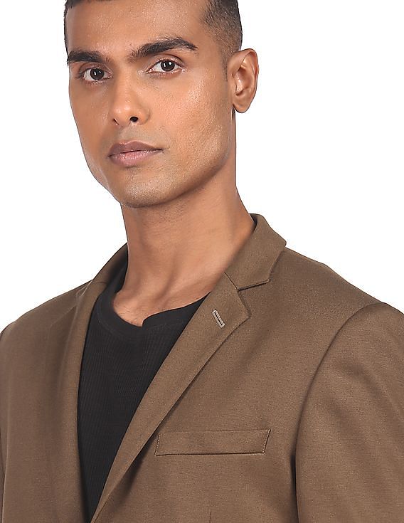 AD by Arvind Slim Fit Solid Formal Blazer