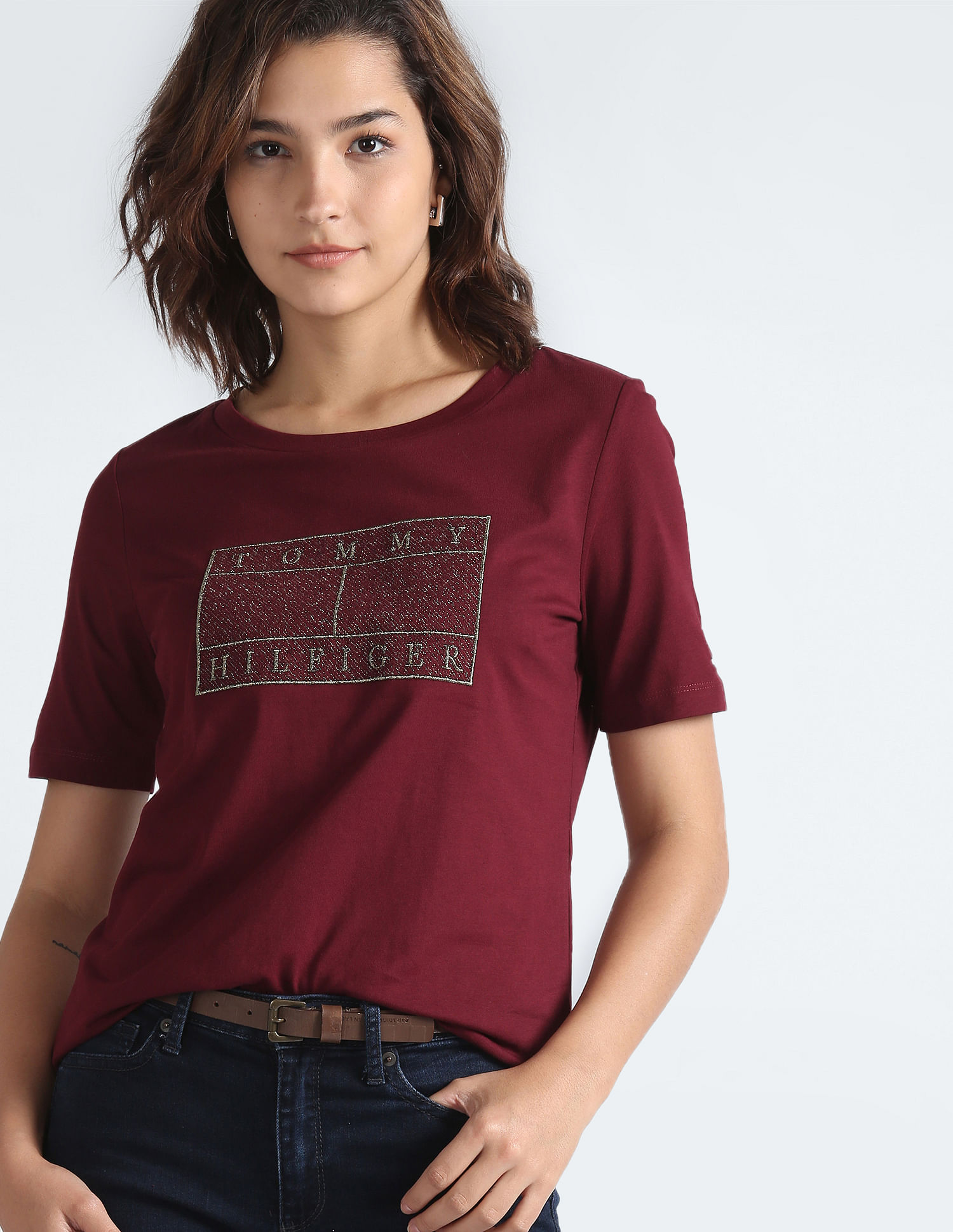 Tommy Hilfiger Organic Cotton Lurex Logo T-Shirt