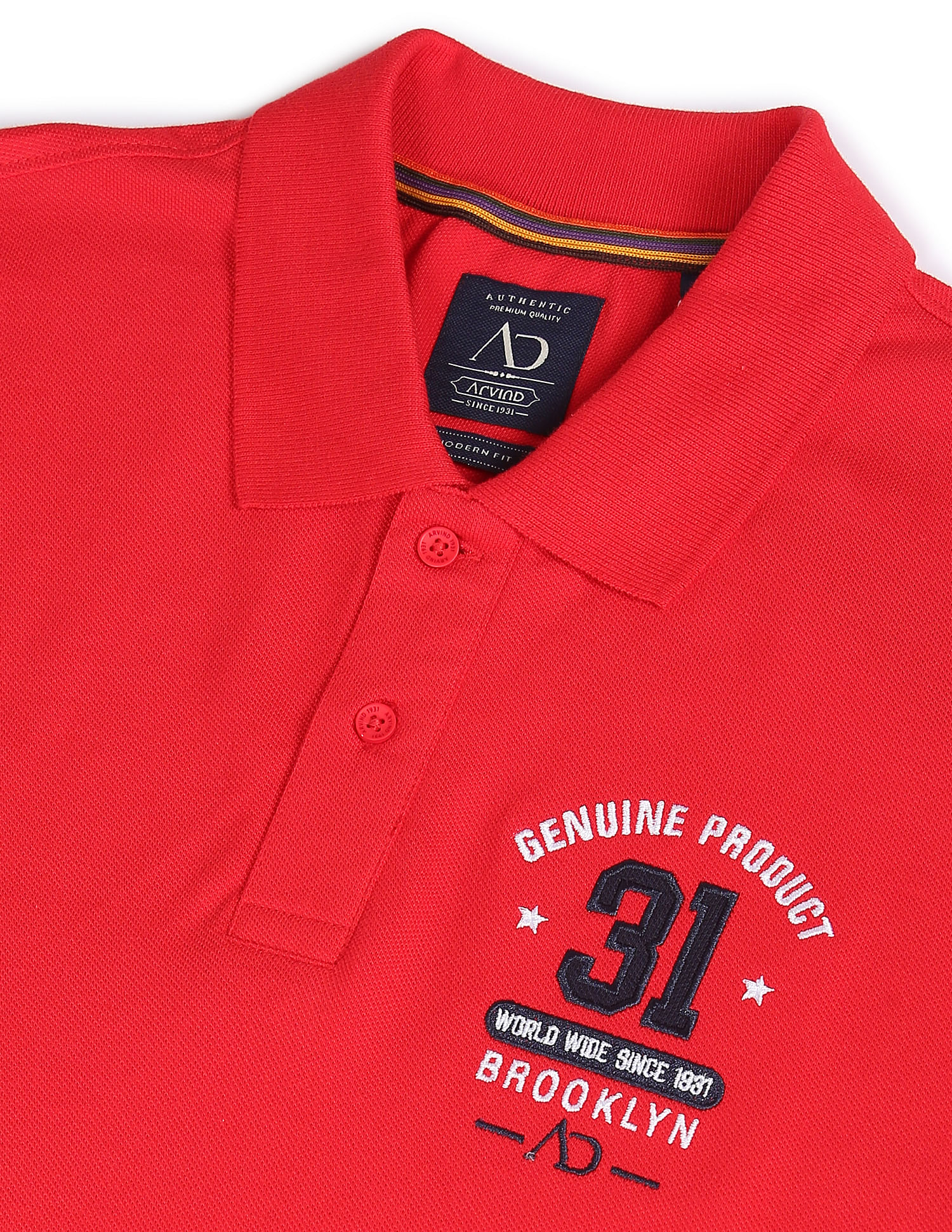 AD by Arvind Solid Sporty Polo Shirt