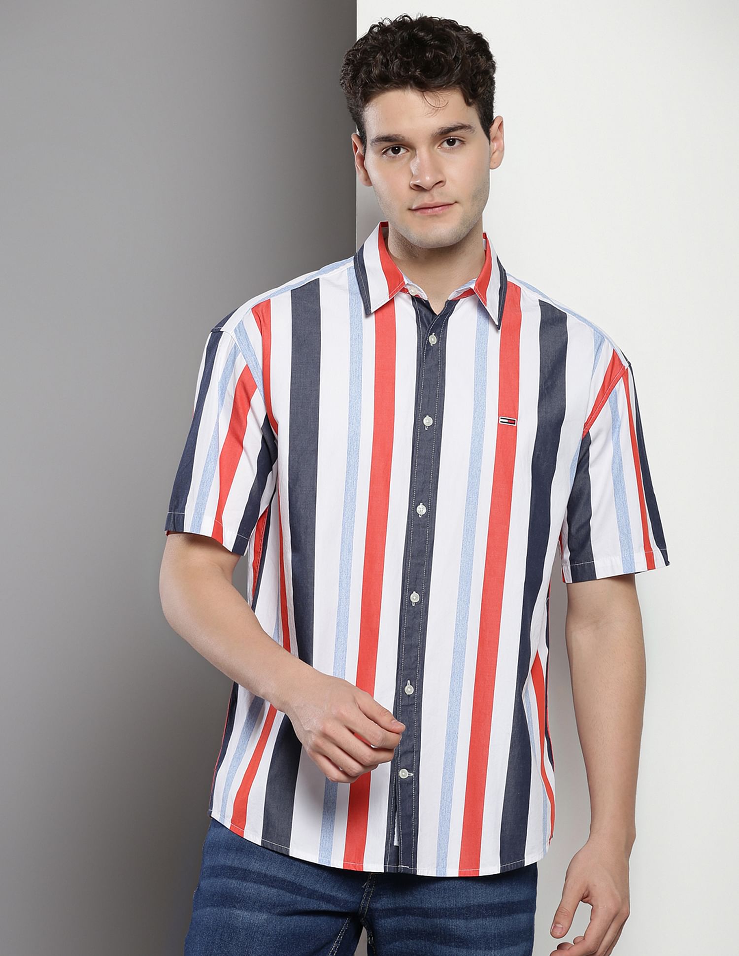 Tommy Hilfiger Organic Cotton Vertical Stripe Shirt
