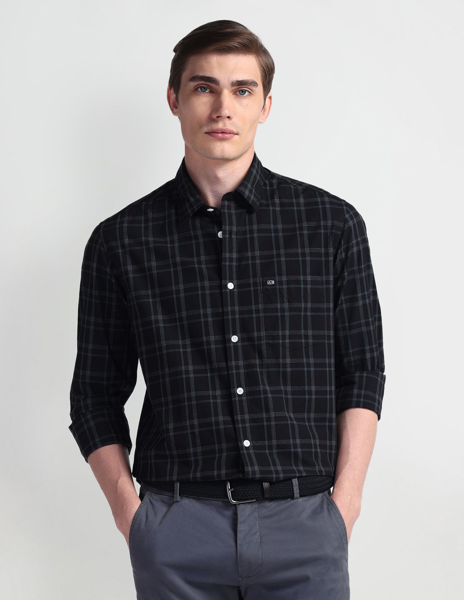 Arrow Sport Manhattan Slim Fit Checked Shirt