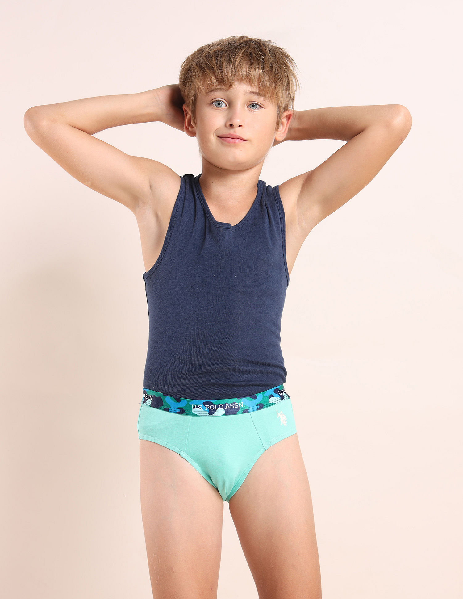 USPA Innerwear Boys Cotton Spandex Solid Briefs - Pack Of 5