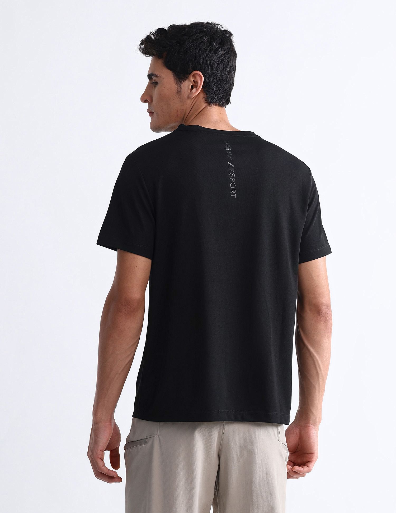 USPA Active Brand Embossed Slim Fit T-Shirt