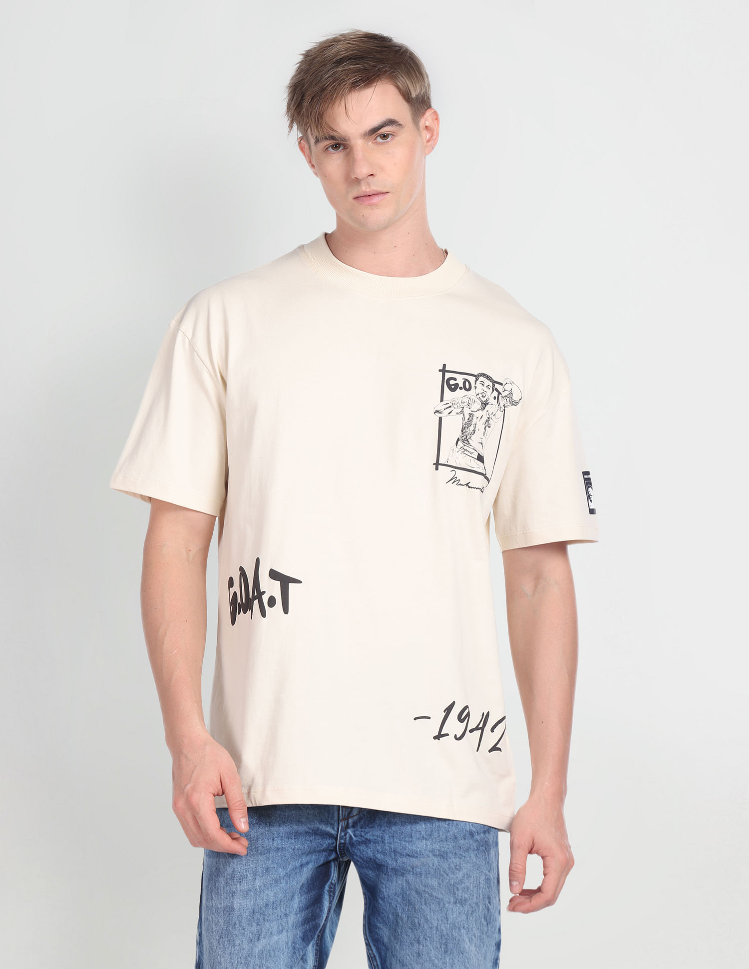 Flying Machine FM X Muhammad Ali Oversized T-Shirt