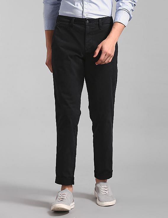 Buy GAP Men Black Vintage Wash Khakis In Slim Fit With GapFlex NNNOW