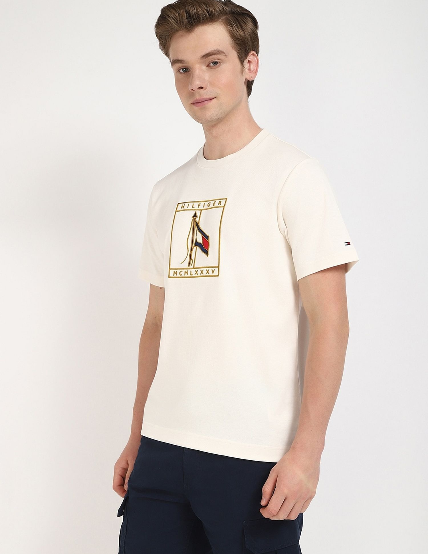 Tommy Hilfiger Embroidered Logo Regular-Fit Cotton T-Shirt