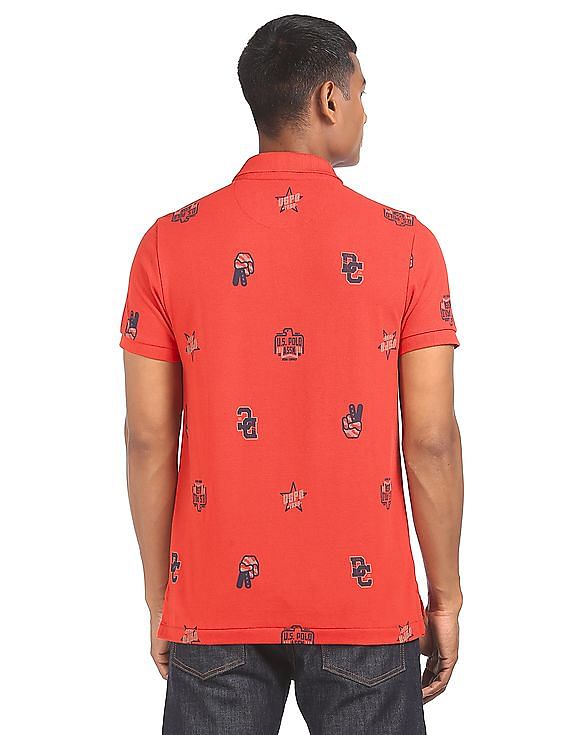 U.S. Polo Assn. Denim Co. Pique Printed Polo Shirt