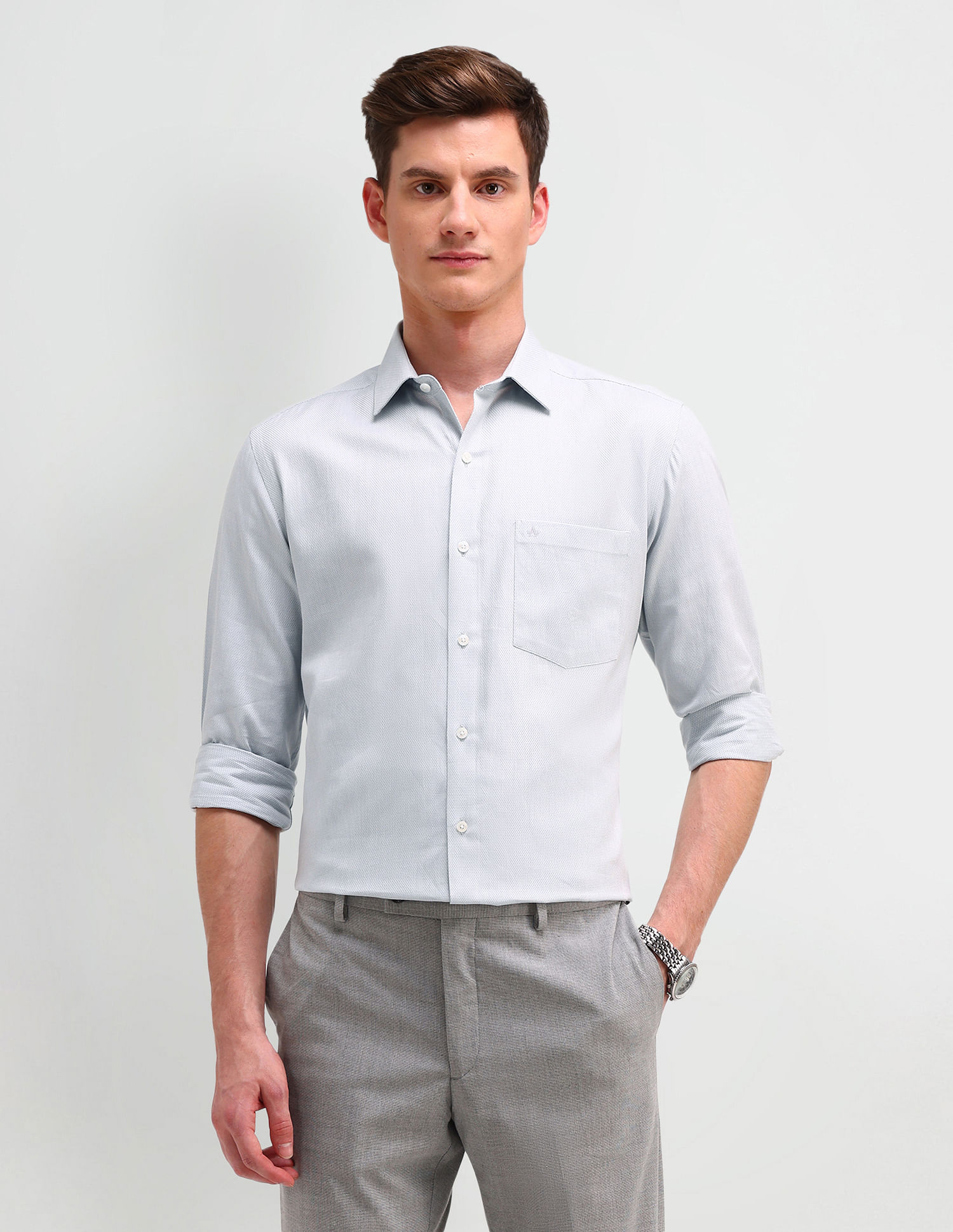 Arrow Liberty Classic Regular Fit Textured Shirt