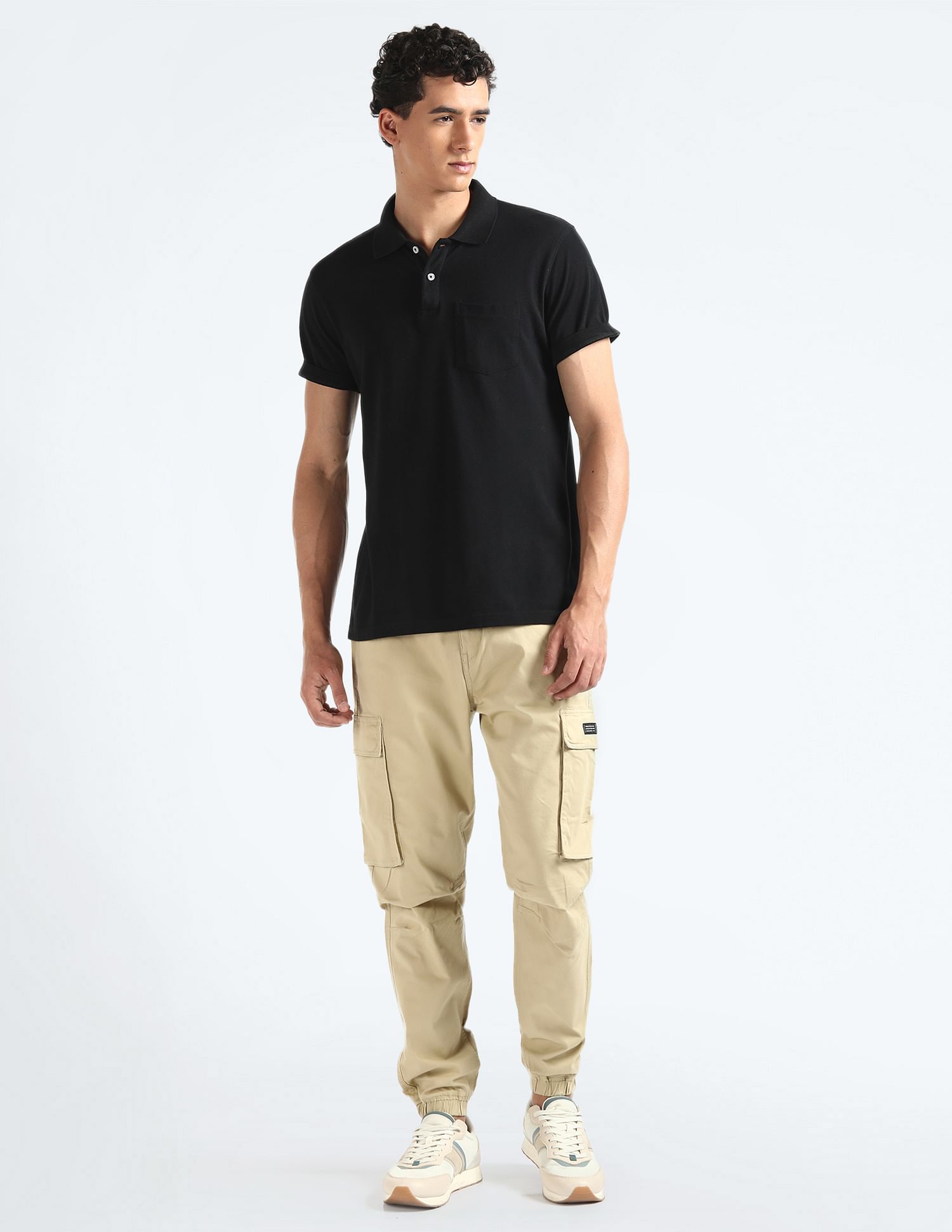 Flying Machine Mid Rise Slim Fit Cargo Pants