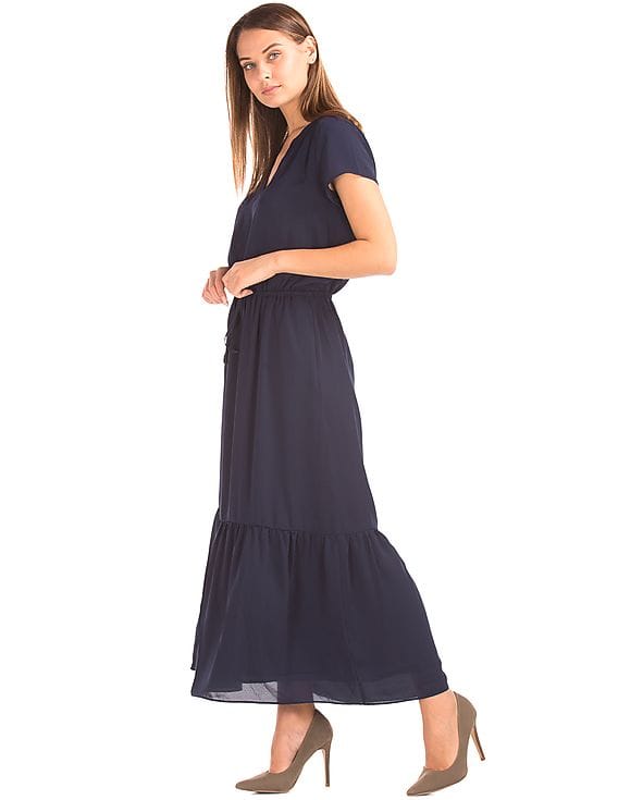 gap short sleeve maxi dress Puff Sleeve Maxi Dress