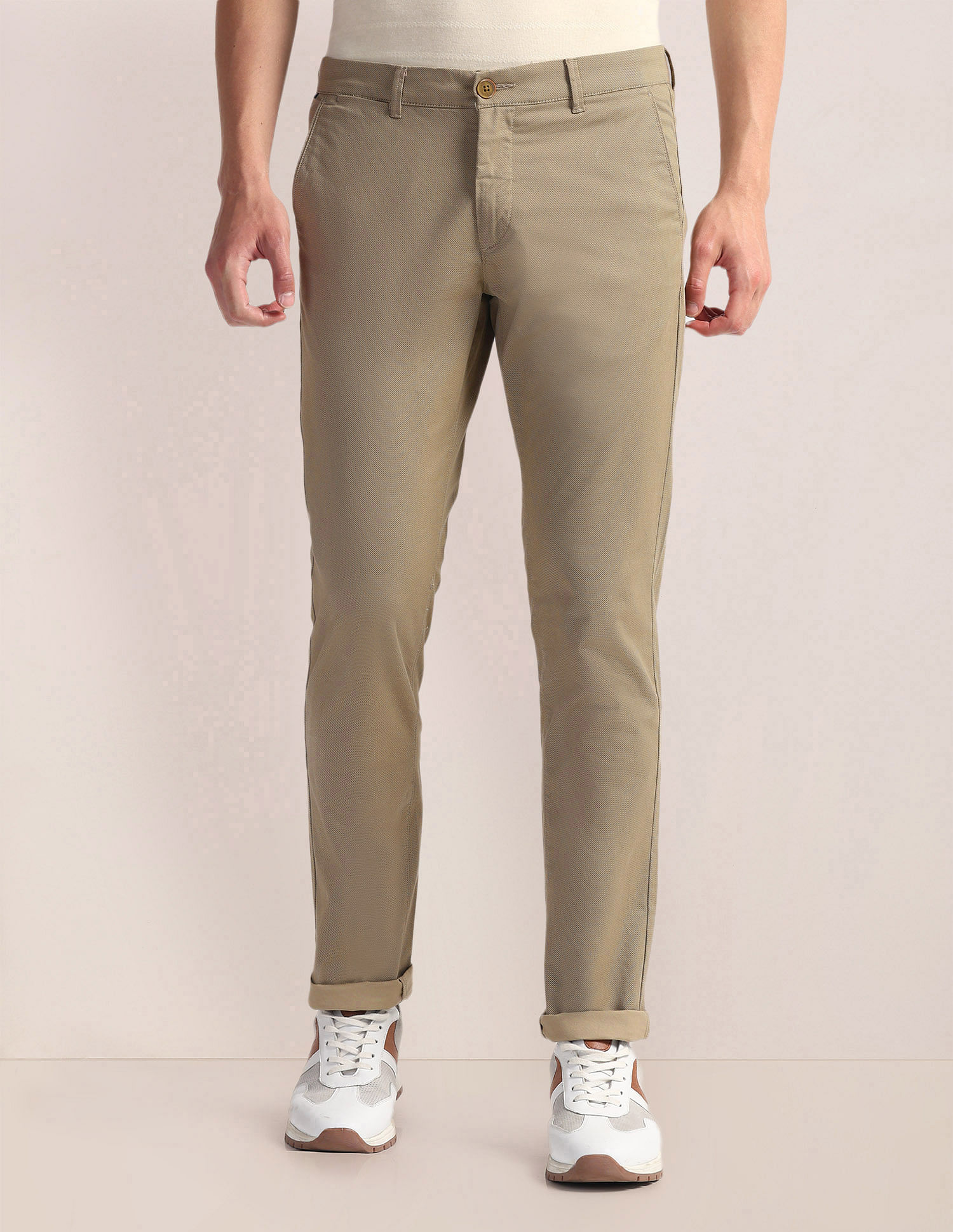 U.S. Polo Assn. Geometric Print Twill Slim Trousers