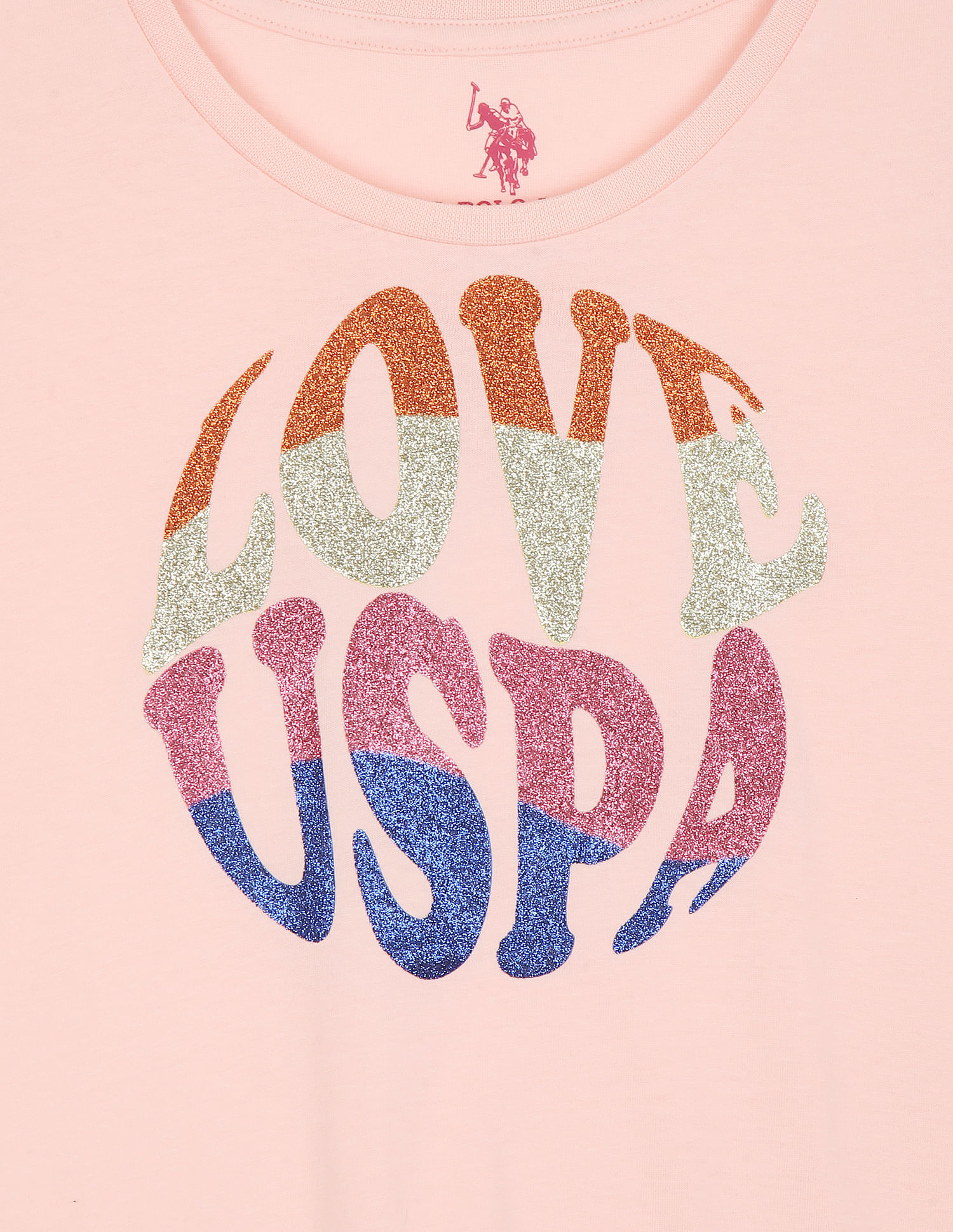 U.S. Polo Assn. Kids Girls Tie Up Cotton T-Shirt