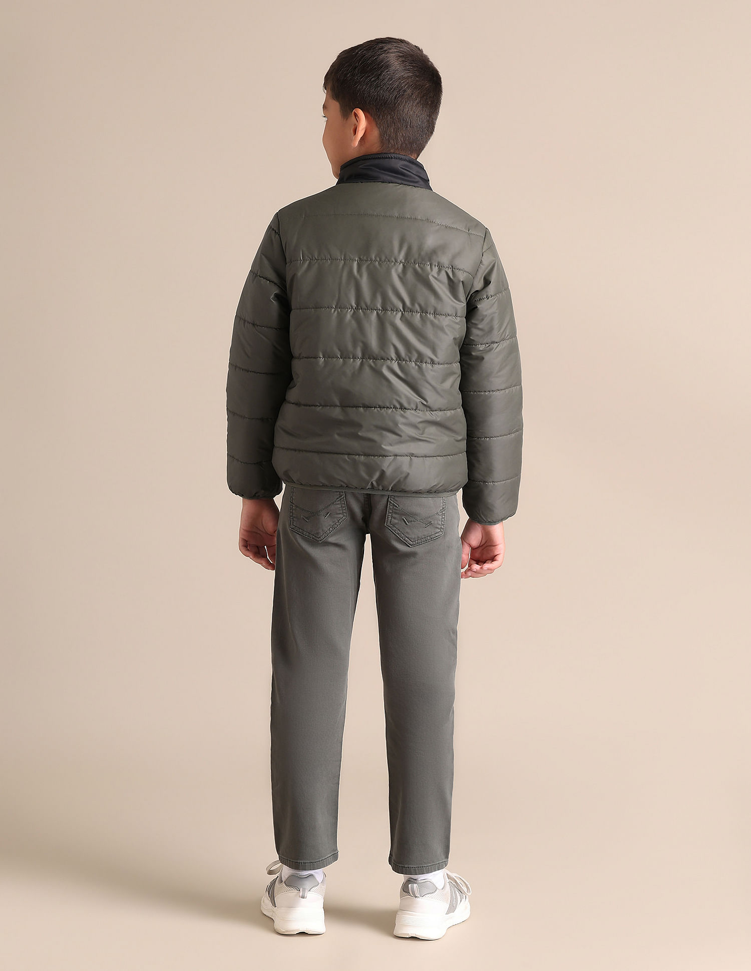 U.S. Polo Assn. Kids Boys Solid Stand Collar Jacket
