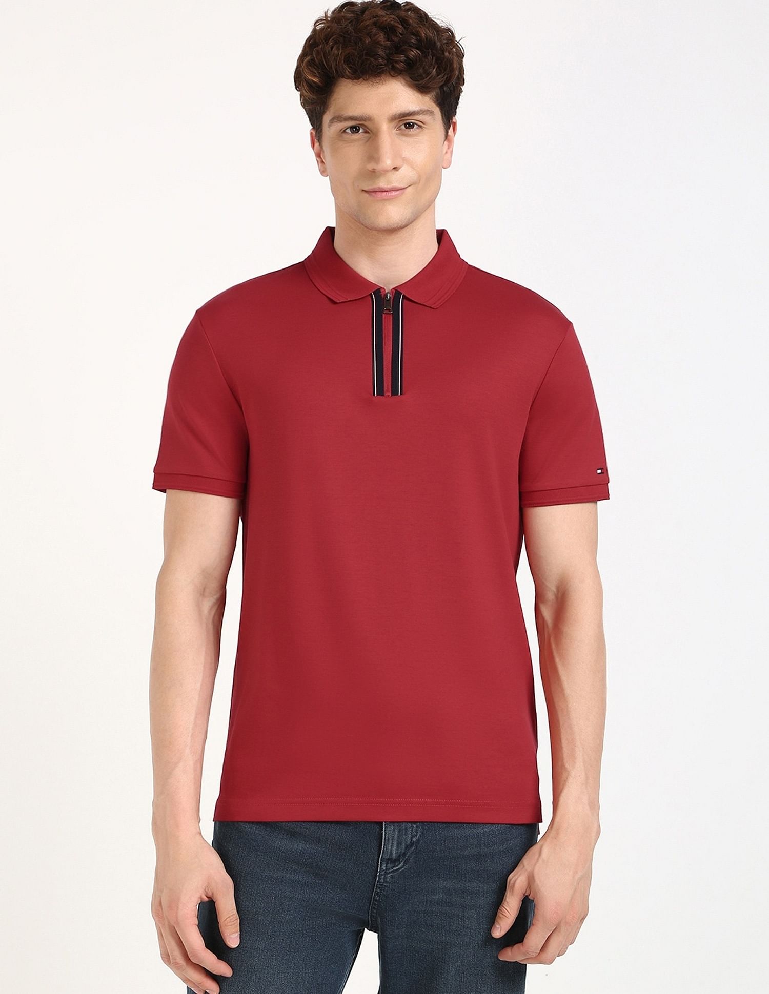 Tommy Hilfiger Solid Regular-Fit Cotton Polo Shirt