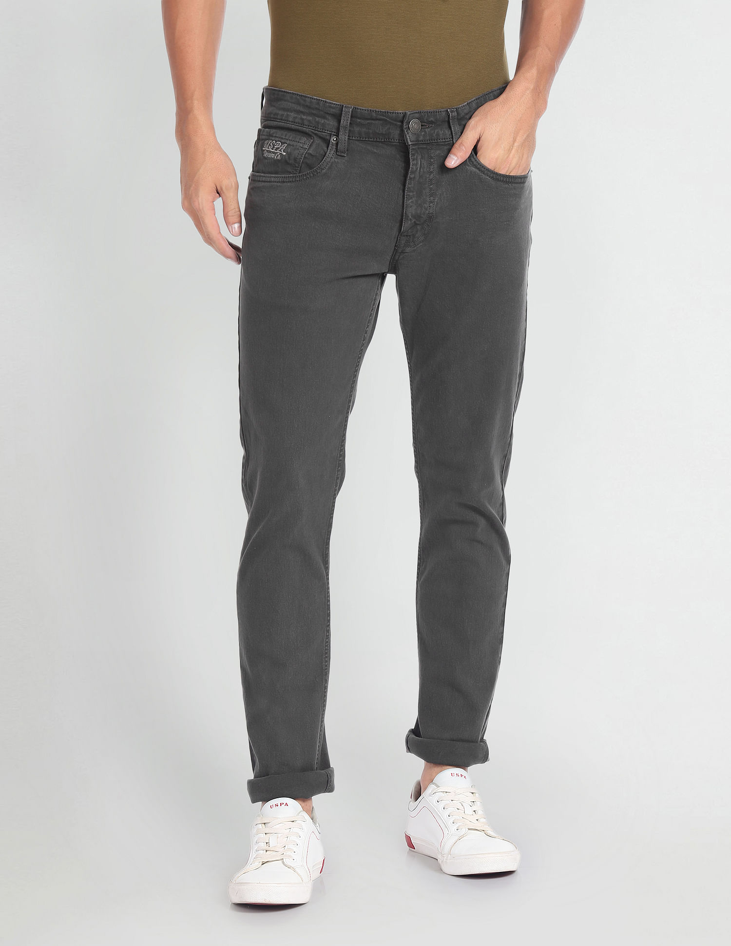 U.S. Polo Assn. Denim Co. Brandon Slim Tapered Fit Grey Jeans