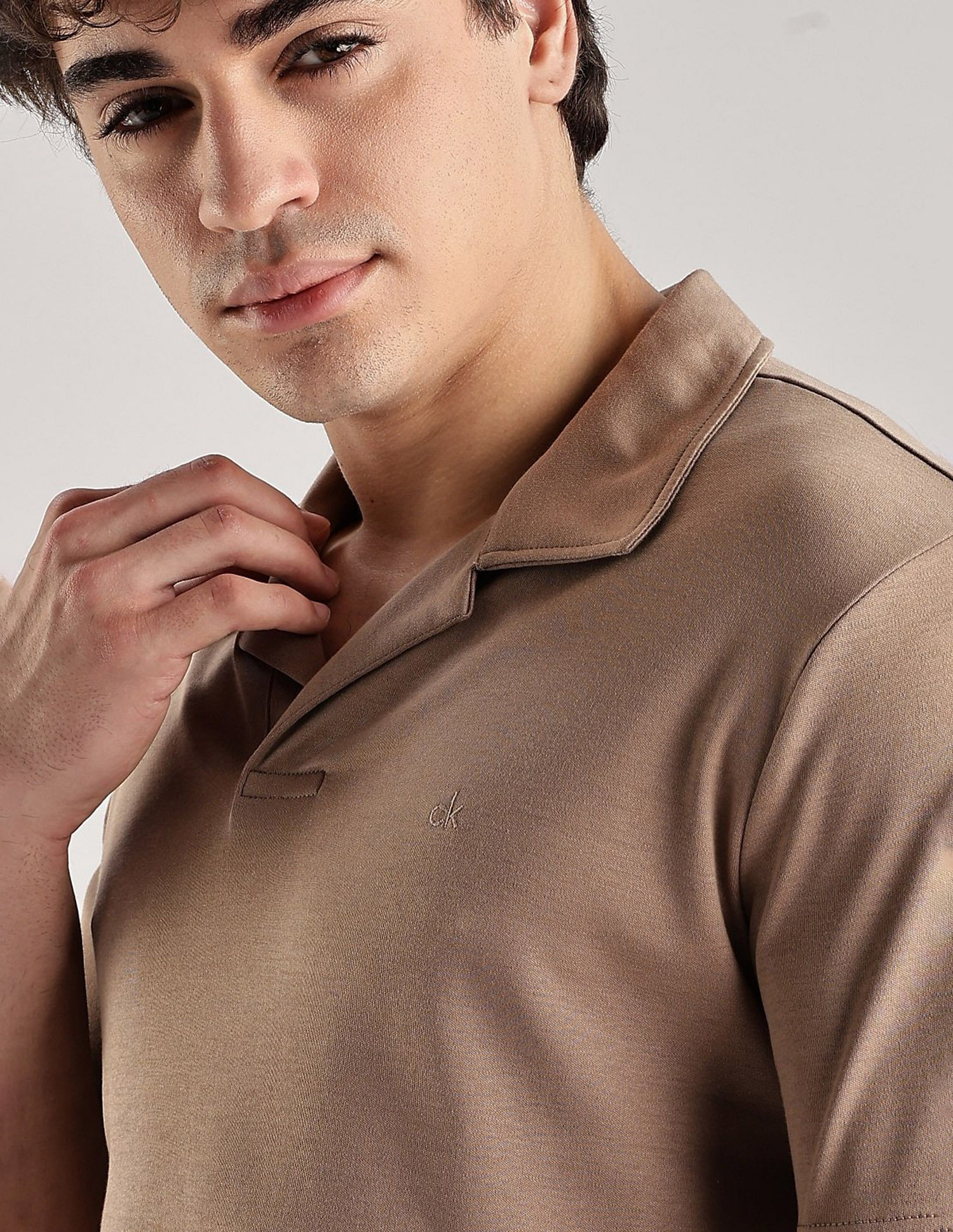 Calvin Klein Jeans Solid Slim Fit Cotton Polo Shirt