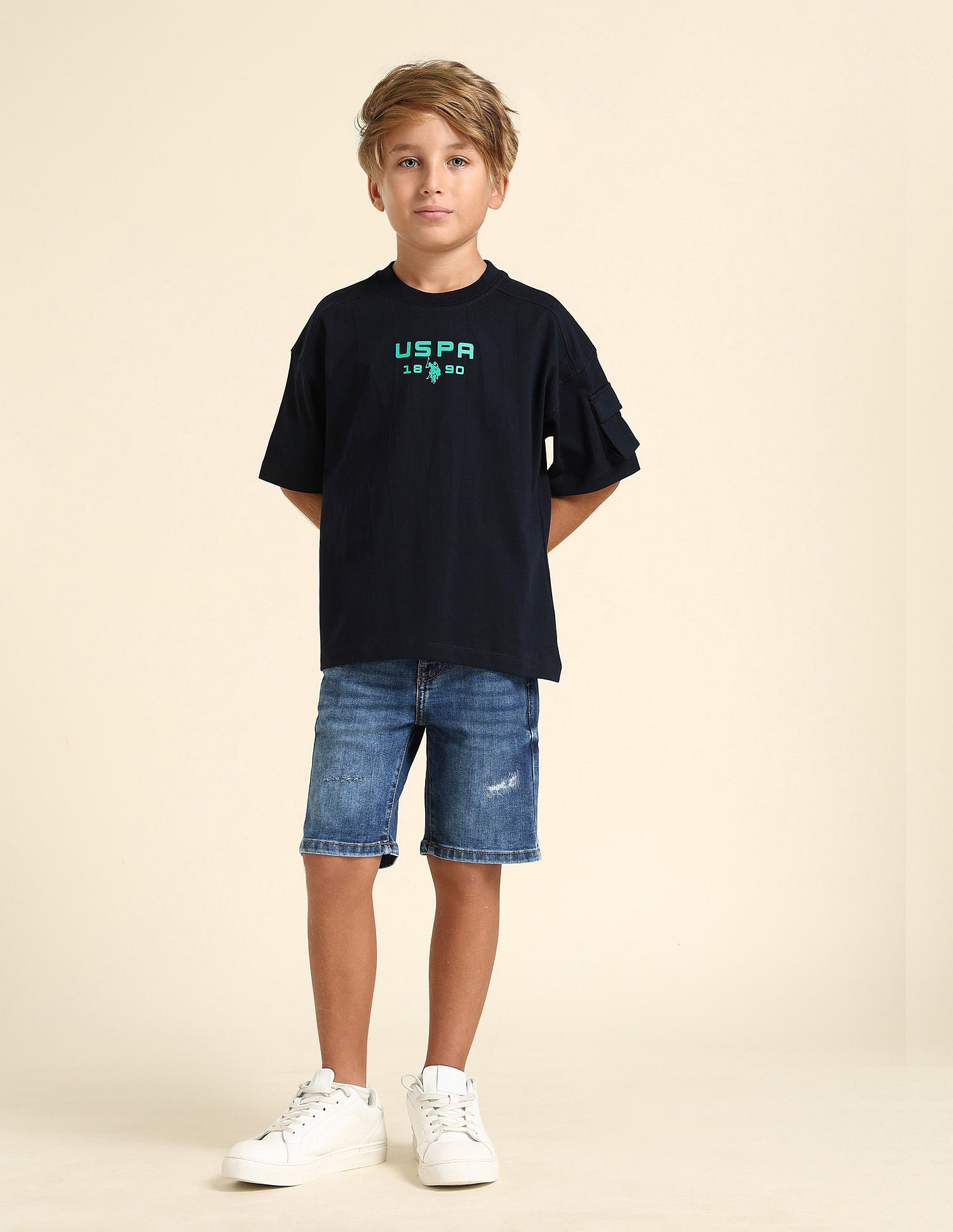 U.S. Polo Assn. Kids Boys Regular Fit Solid T-Shirt