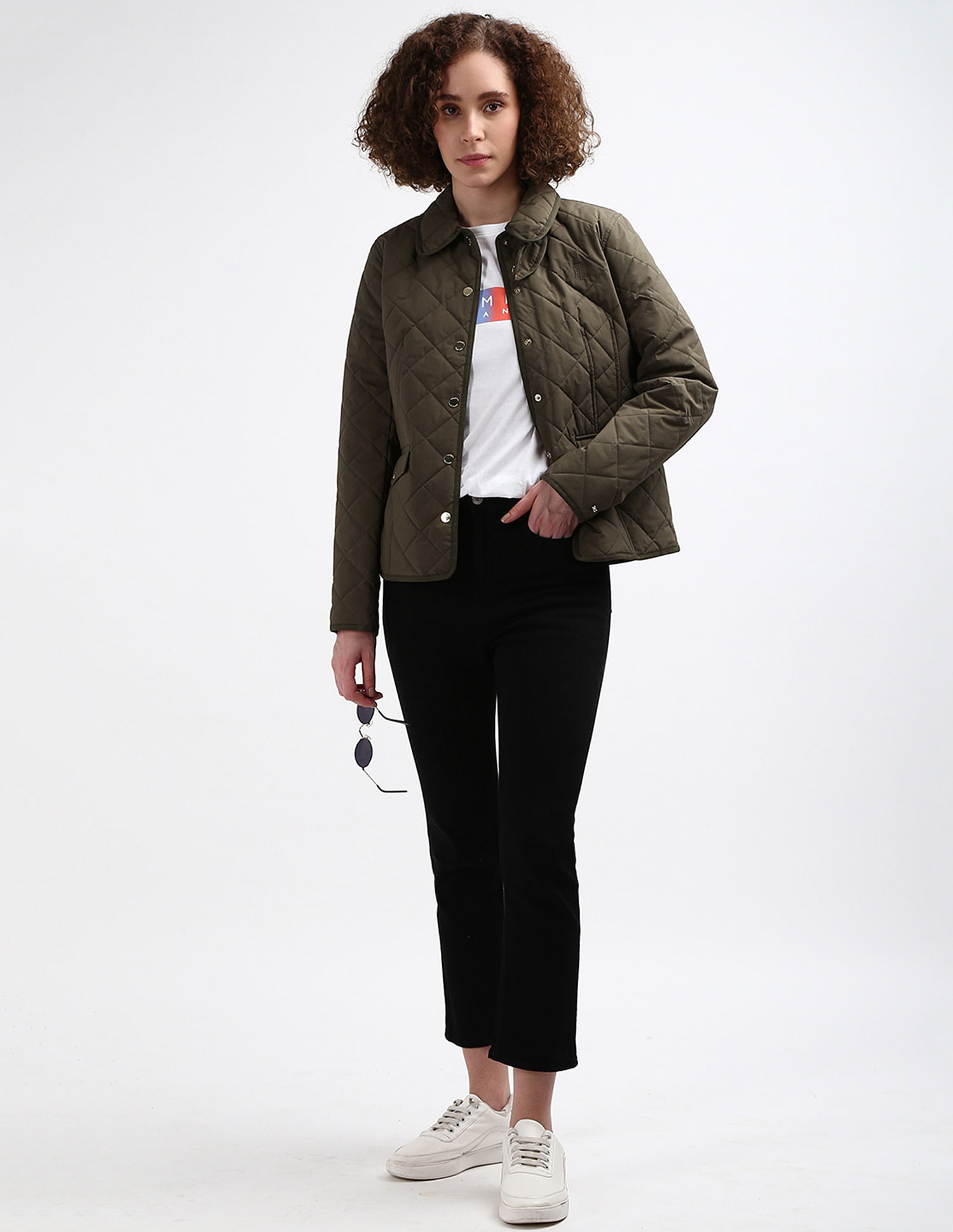 Tommy Hilfiger Spread Collar Quilted Jacket