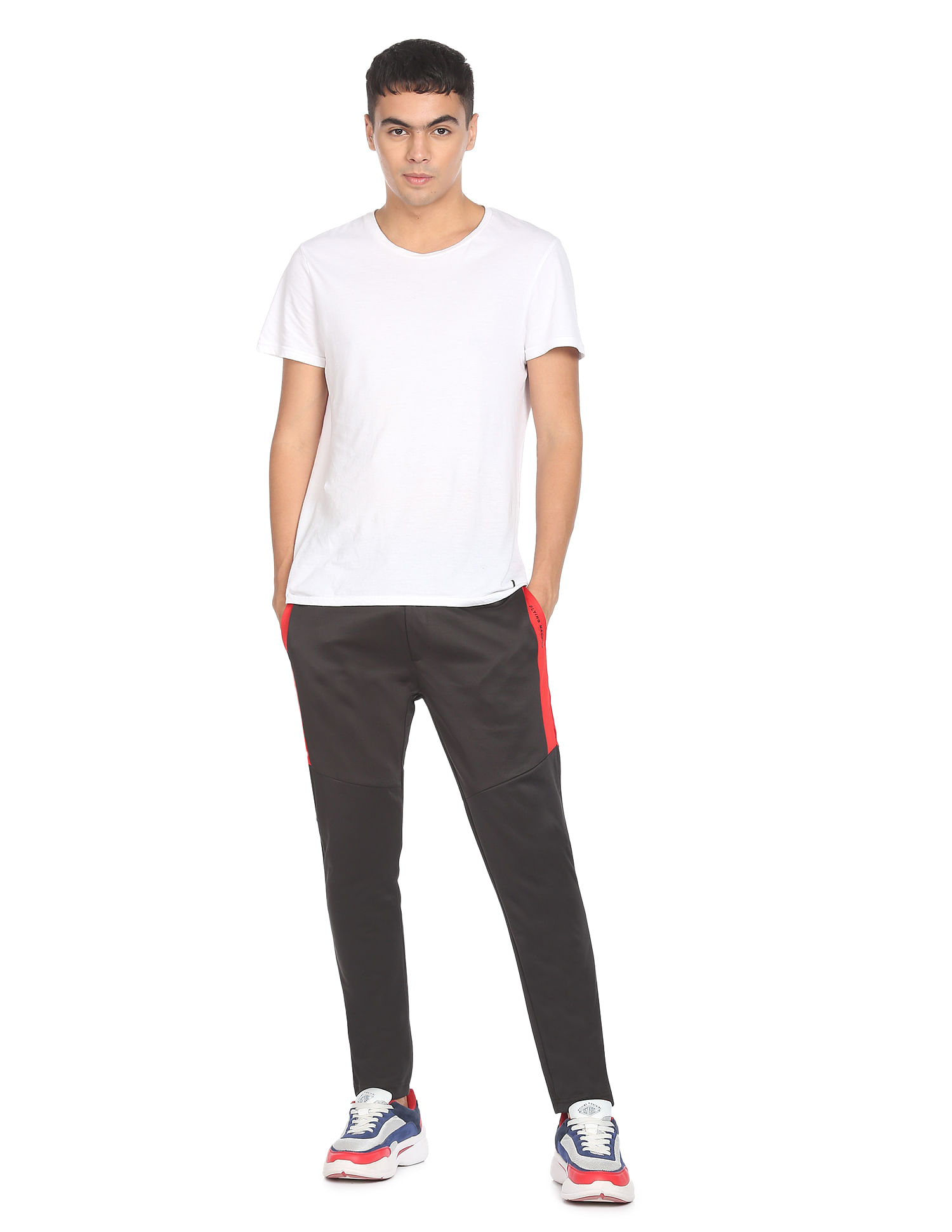Buy Flying Machine Women Brand Taped Solid Track Pants - NNNOW.com