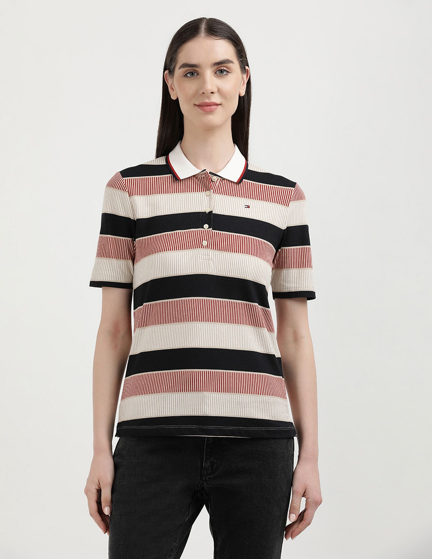 Tommy Hilfiger Regular Fit Horizontal Striped Polo Shirt