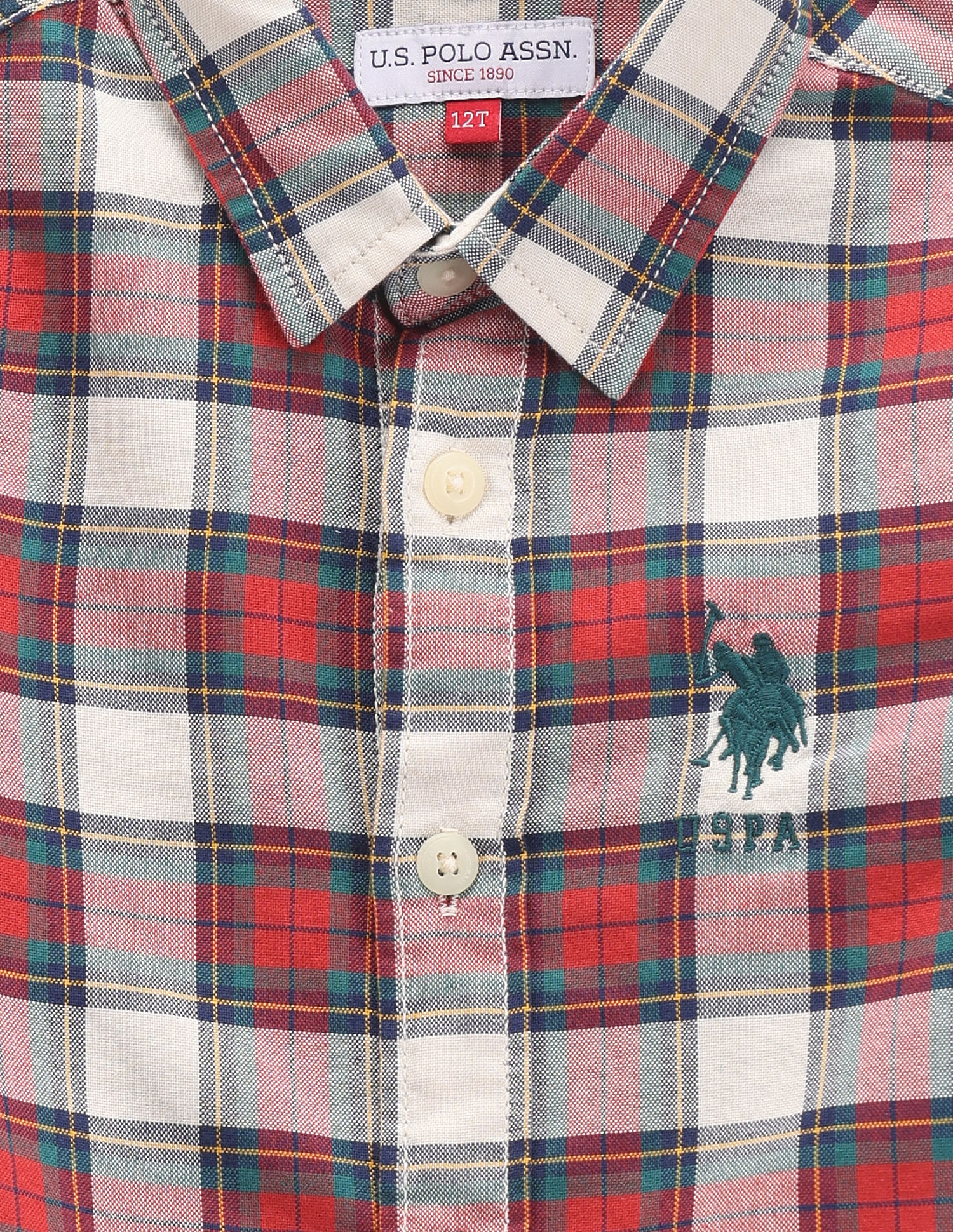 U.S. Polo Assn. Kids Boys Plaid Check Oxford Shirt