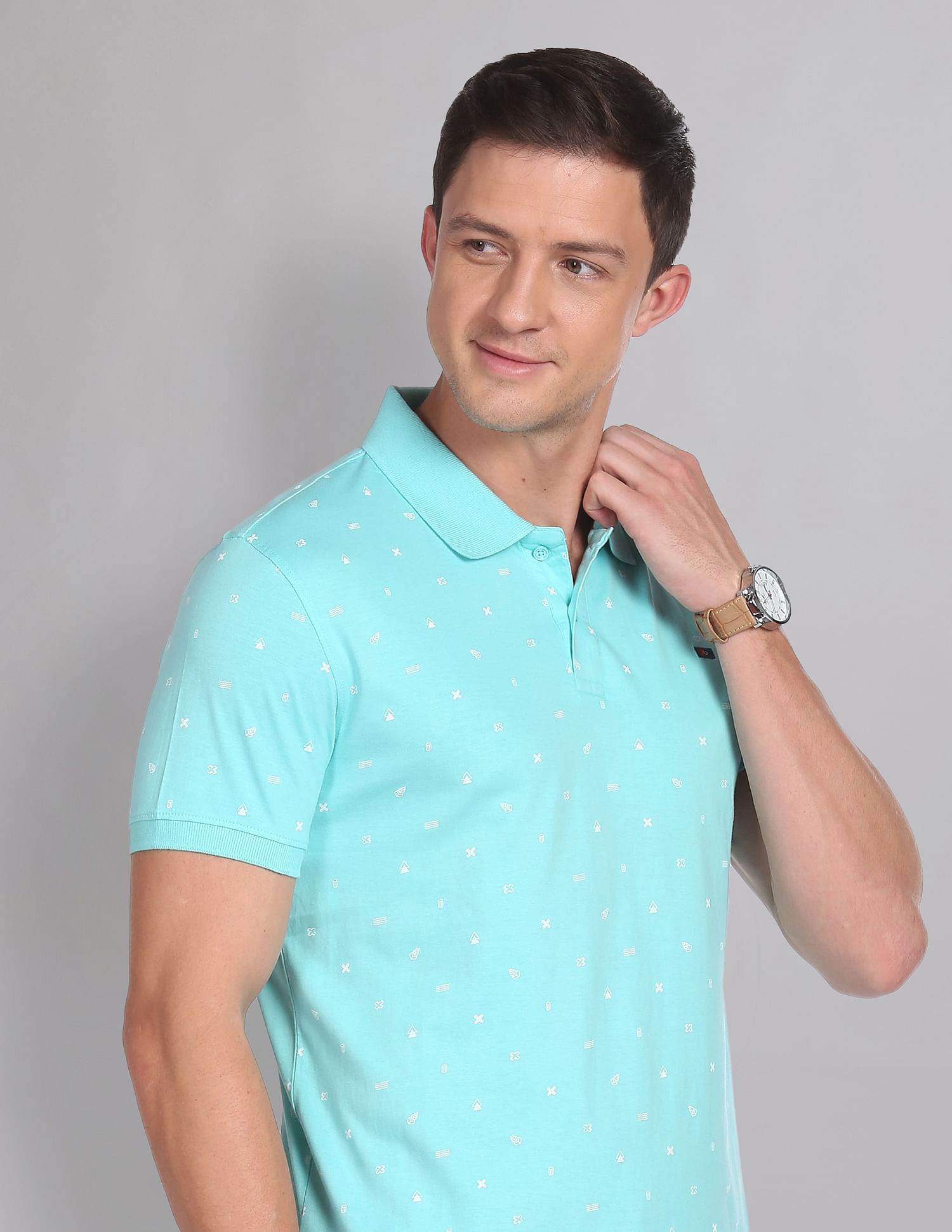 AD by Arvind Cotton Slim Fit Polo Shirt