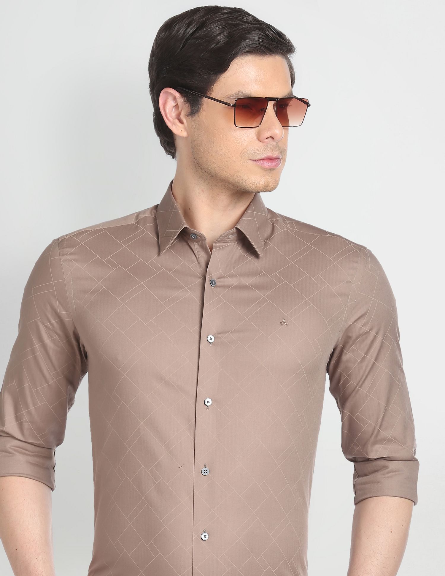 Arrow Newyork Geometric Print Slim Fit Formal Shirt