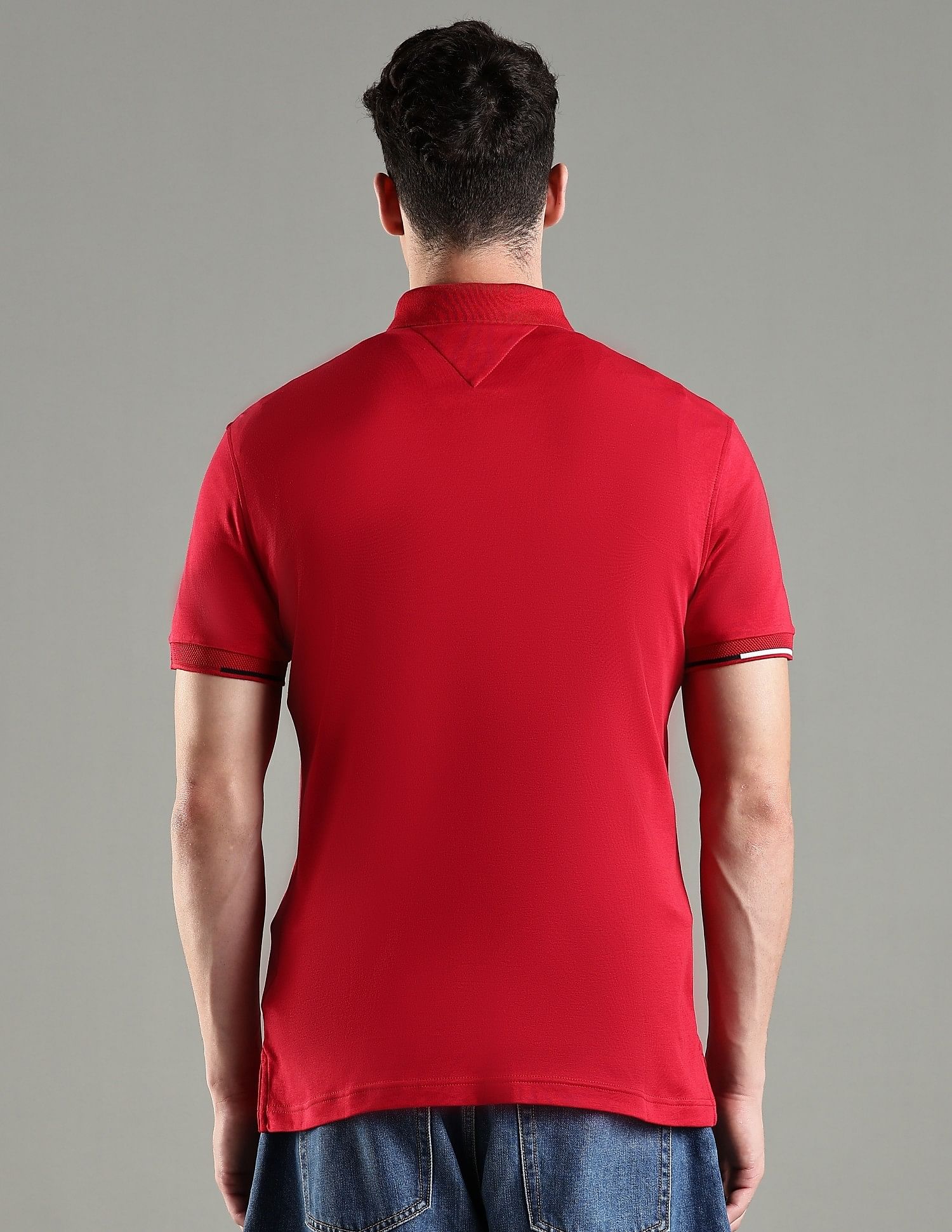 Tommy Hilfiger Solid Slim Fit Cotton Polo T-Shirt