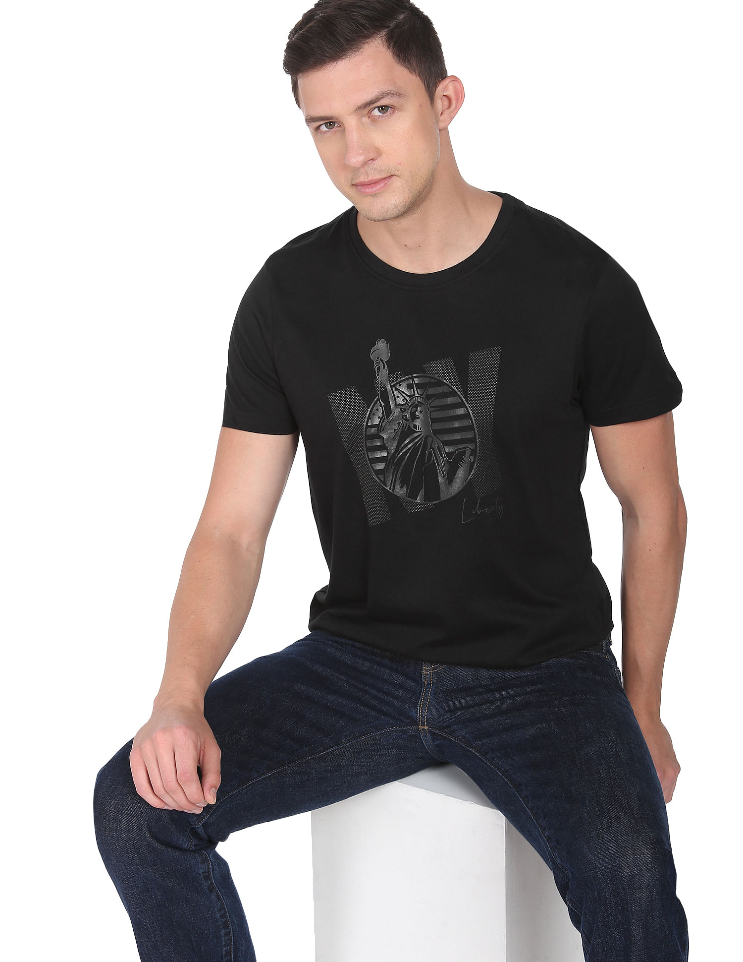 Arrow Newyork Graphic Print Cotton T-Shirt
