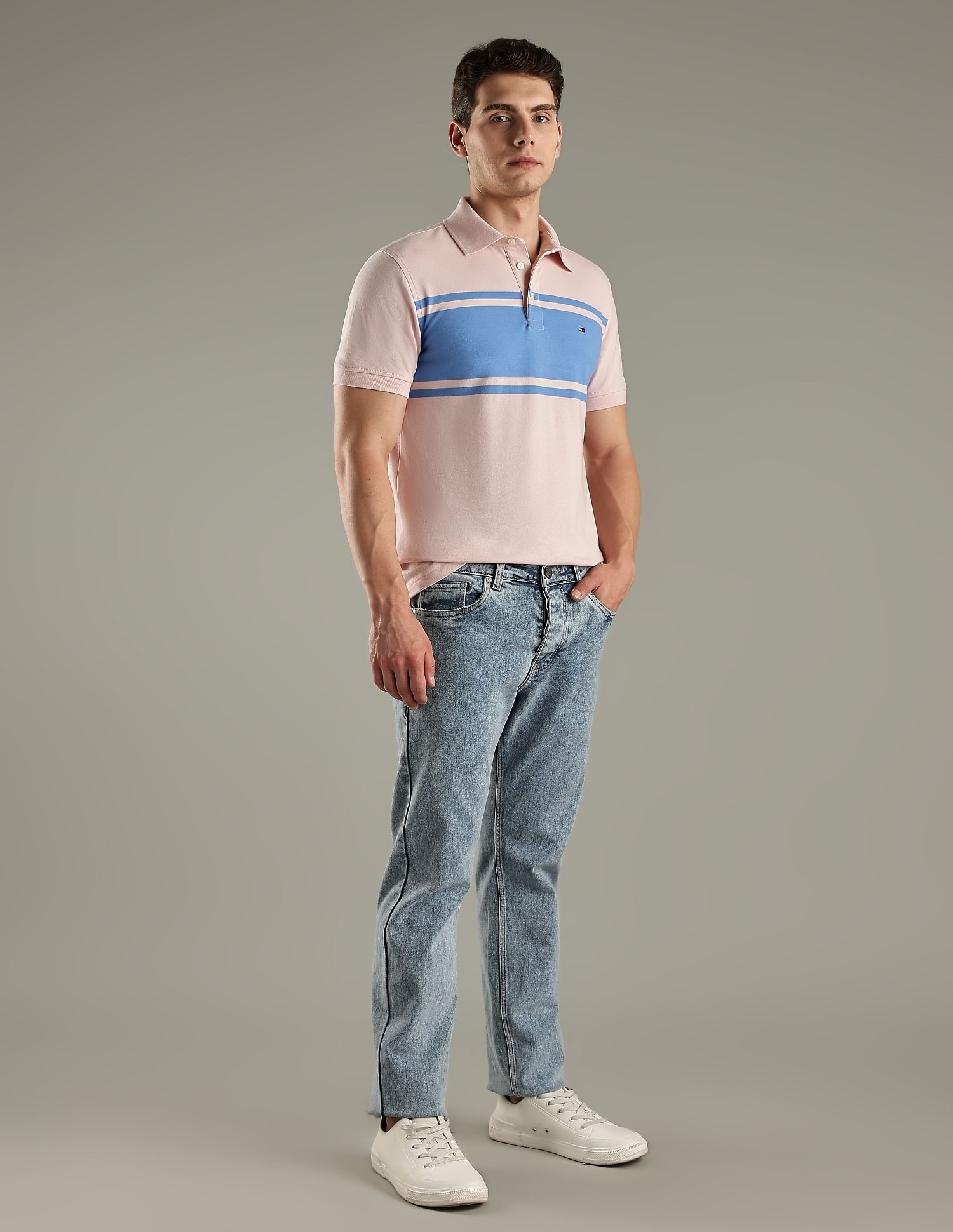 Tommy Hilfiger Striped Slim-Fit Cotton Polo T-Shirt