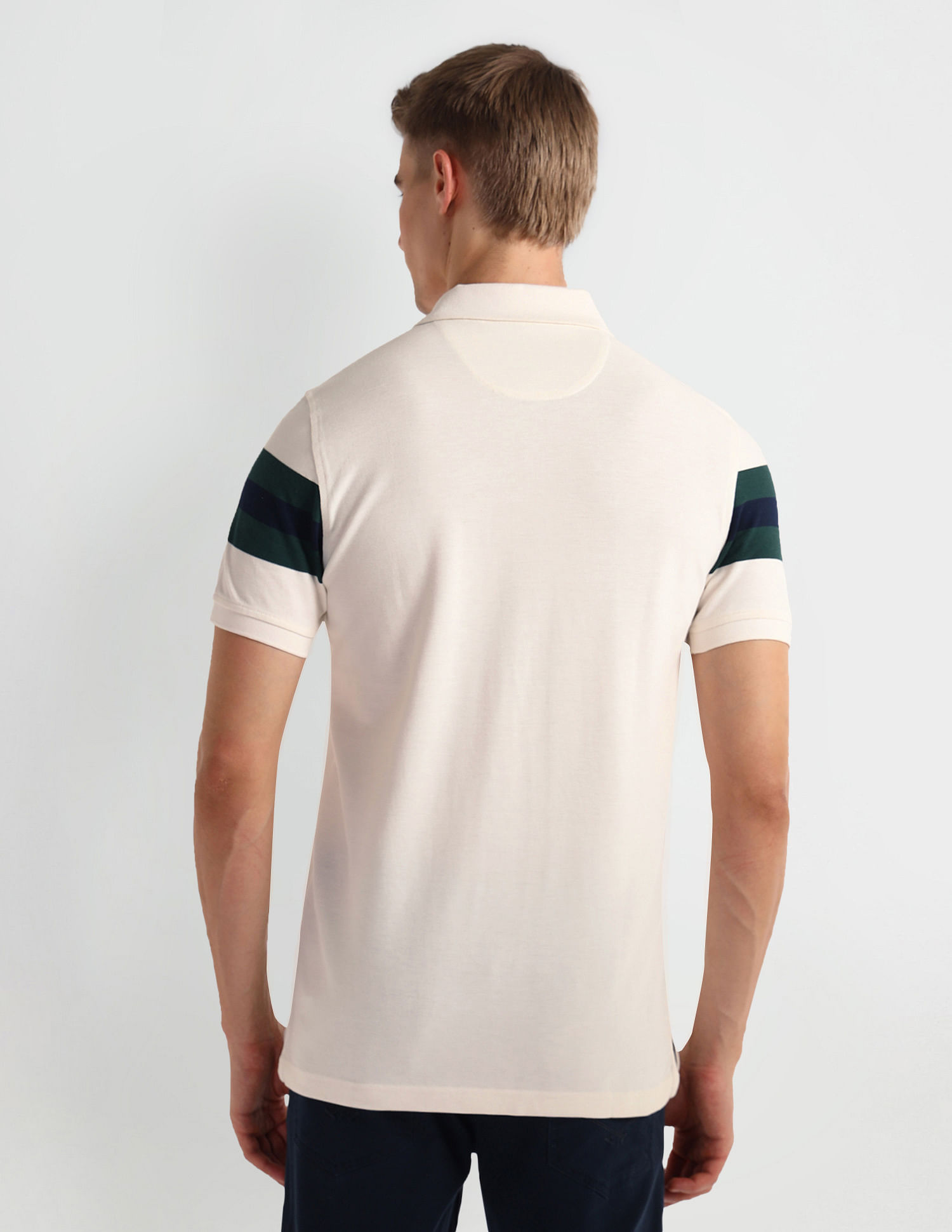 Arrow Sports Horizontal Stripe Pique Polo Shirt