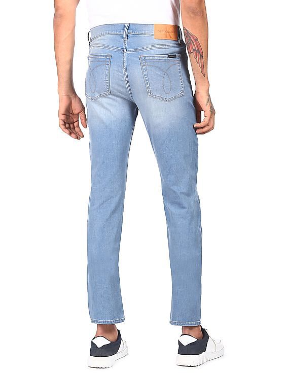 Calvin Klein Men Blue Mid Rise Stone Wash Jeans