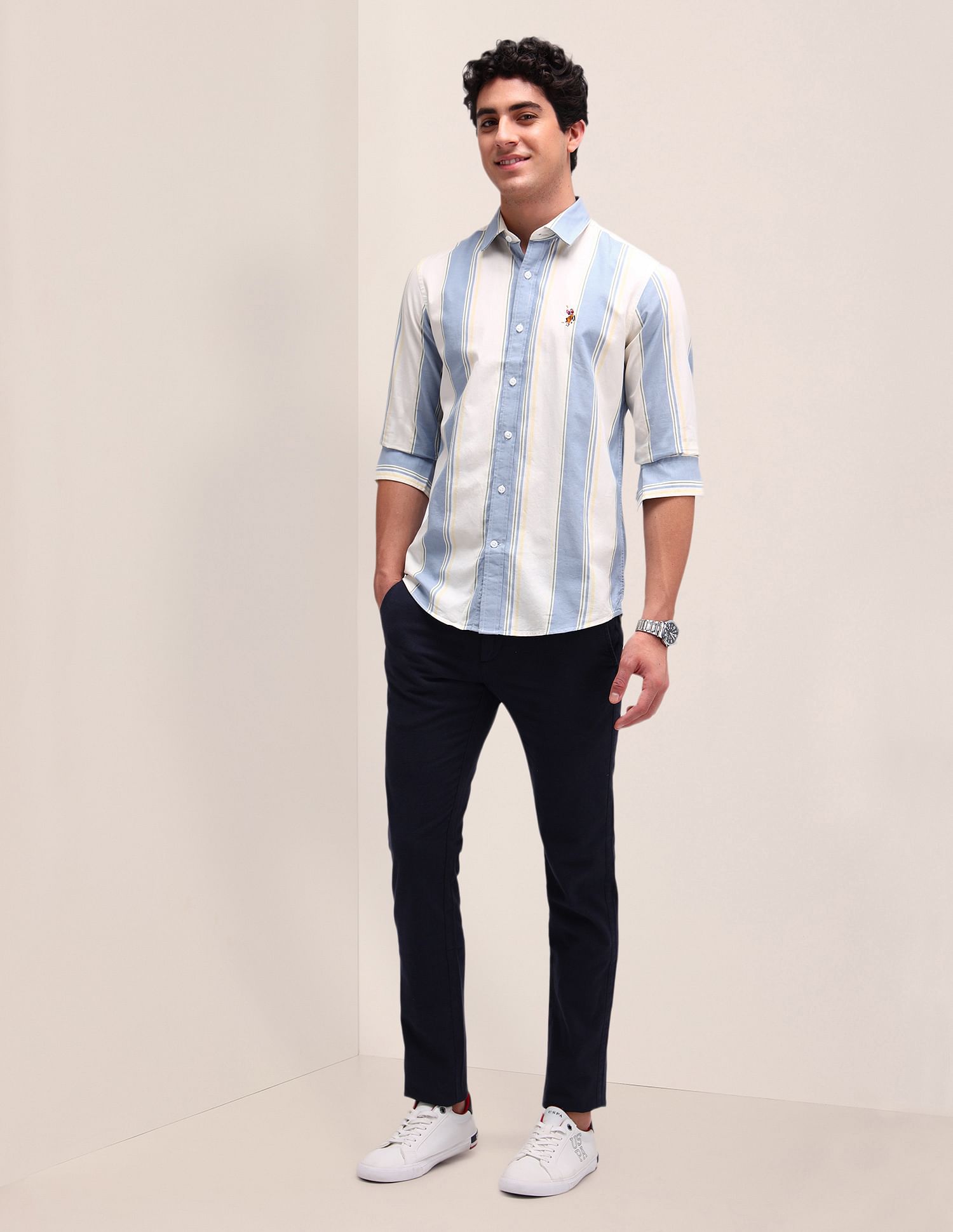 U.S. Polo Assn. Denim Co. Vertical Striped Regular Fit Shirt