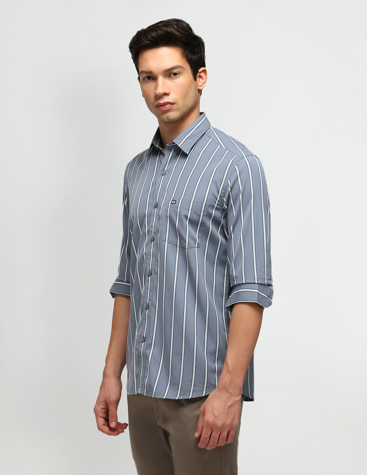 Arrow Sport Slim Fit Vertical Stripes Shirt