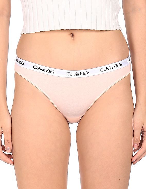 Buy Calvin Klein Underwear Women Pink Logo Waistband Solid Bikini Panties -  NNNOW.com