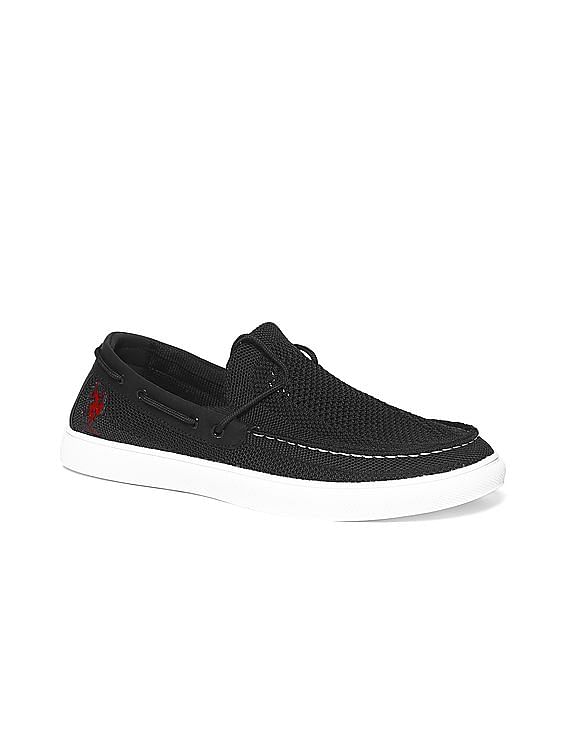 U.S. Polo Assn. Men Low Top Mesh Knit Tesoco Boat Shoes