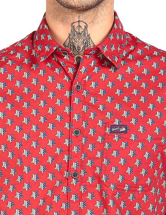 U.S. Polo Assn. Denim Co. Spread Collar Printed Casual Shirt