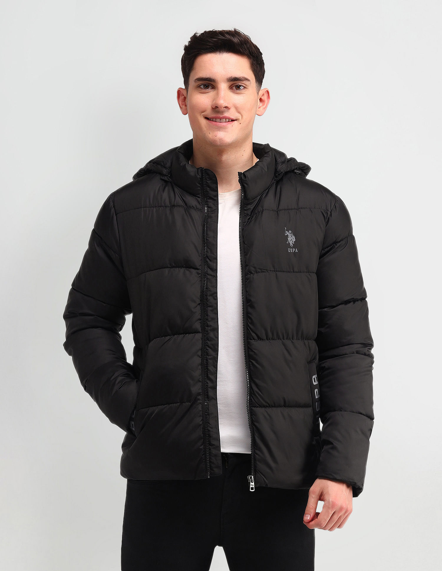 U.S. Polo Assn. Denim Co. Solid Hooded Puffer Jacket