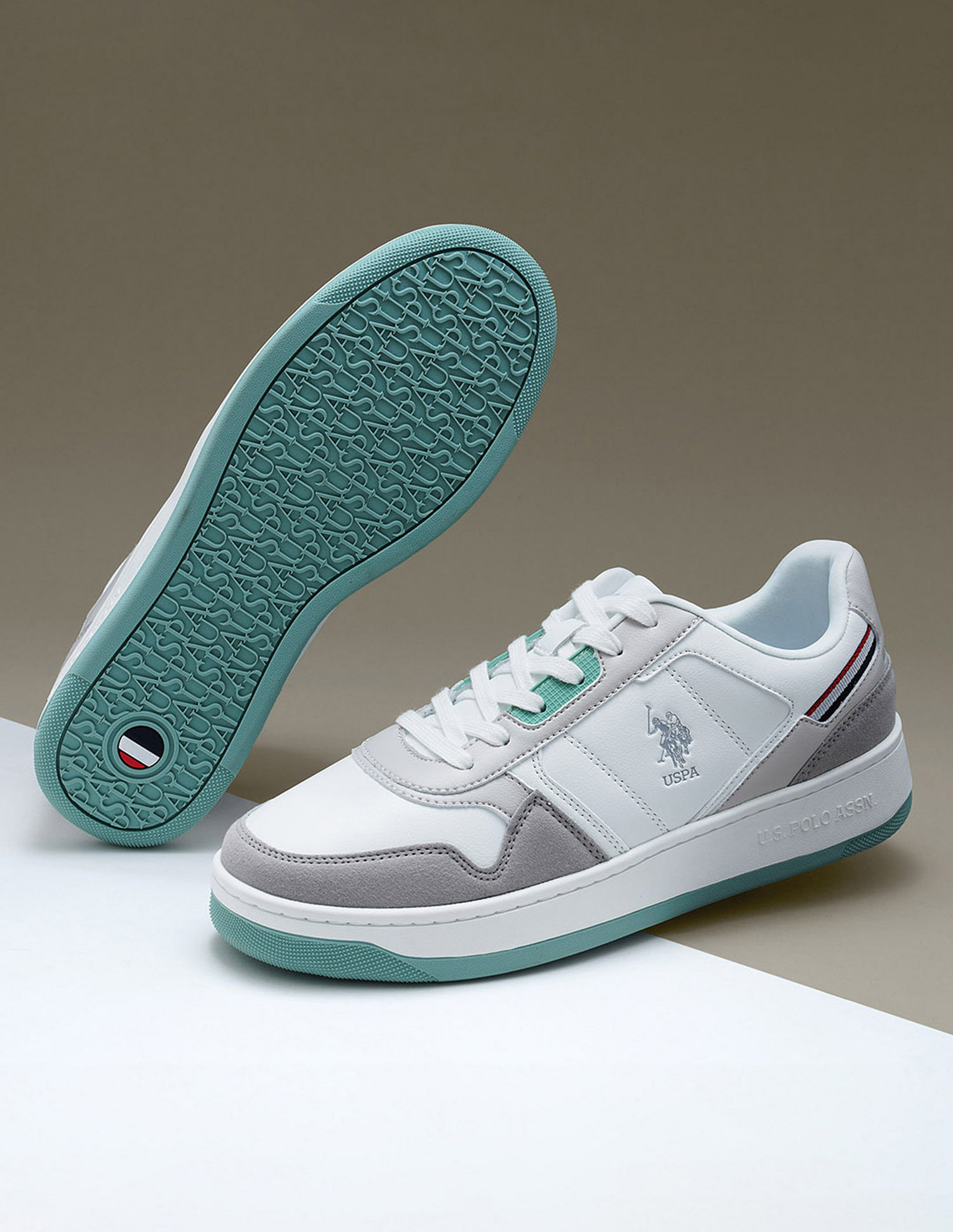 U.S. Polo Assn. Men Joas Grey Retro Court Sneakers