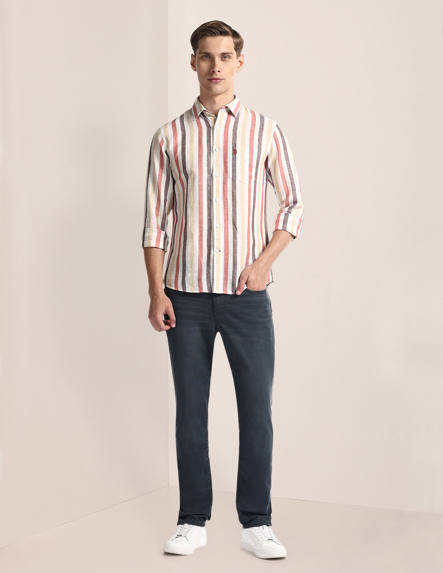 U.S. Polo Assn. Vertical Stripe Tailored Fit Shirt