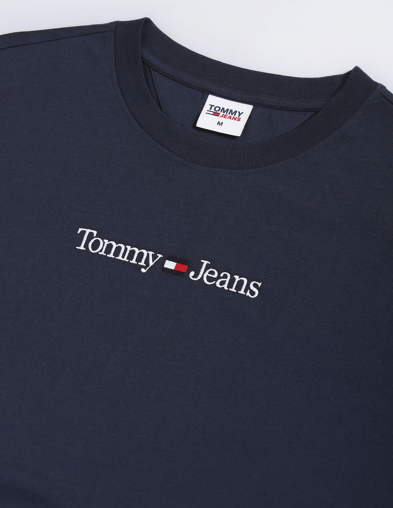 Tommy Hilfiger Lines Logo Organic Cotton T-Shirt Navy