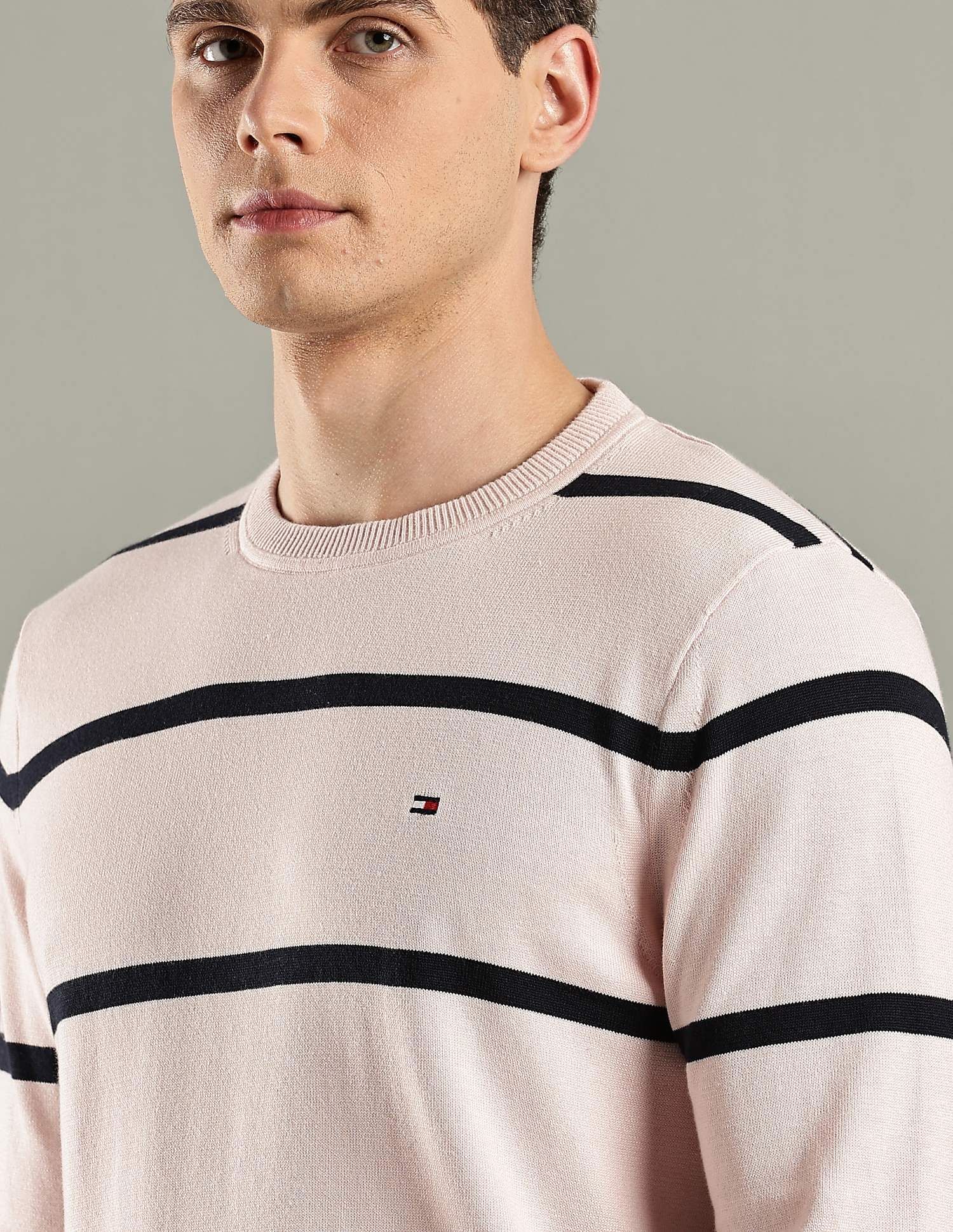 Tommy Hilfiger Striped Regular-Fit Cotton Sweater