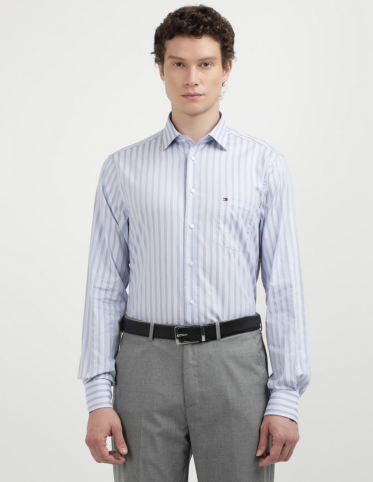 Tommy Hilfiger Oxford Melange Vertical Striped Shirt