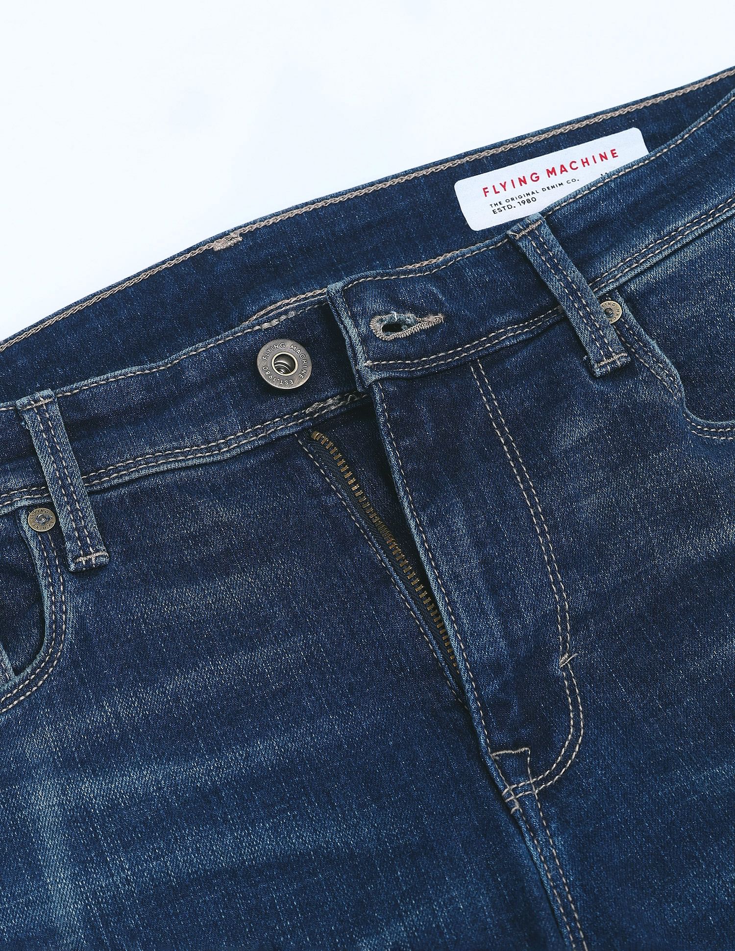 Flying Machine Slash Slim Tapered Washed Jeans