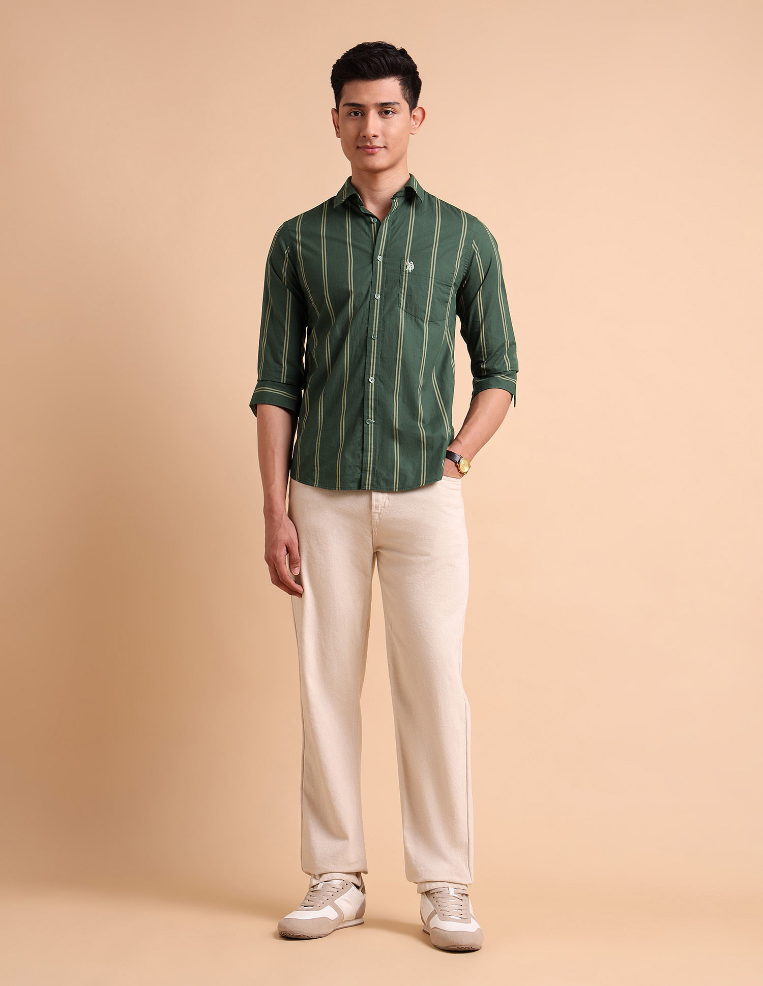 U.S. Polo Assn. Vertical Striped Pure Cotton Shirt