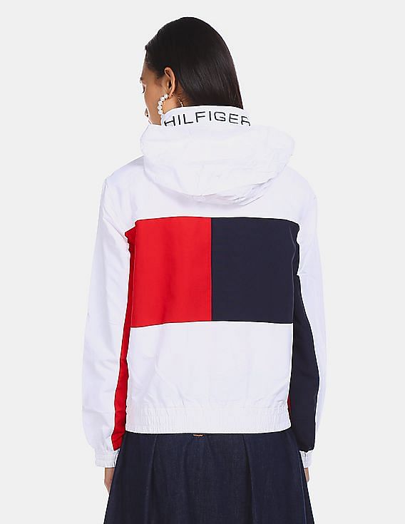 Hilfiger two tone hooded bomber hotsell