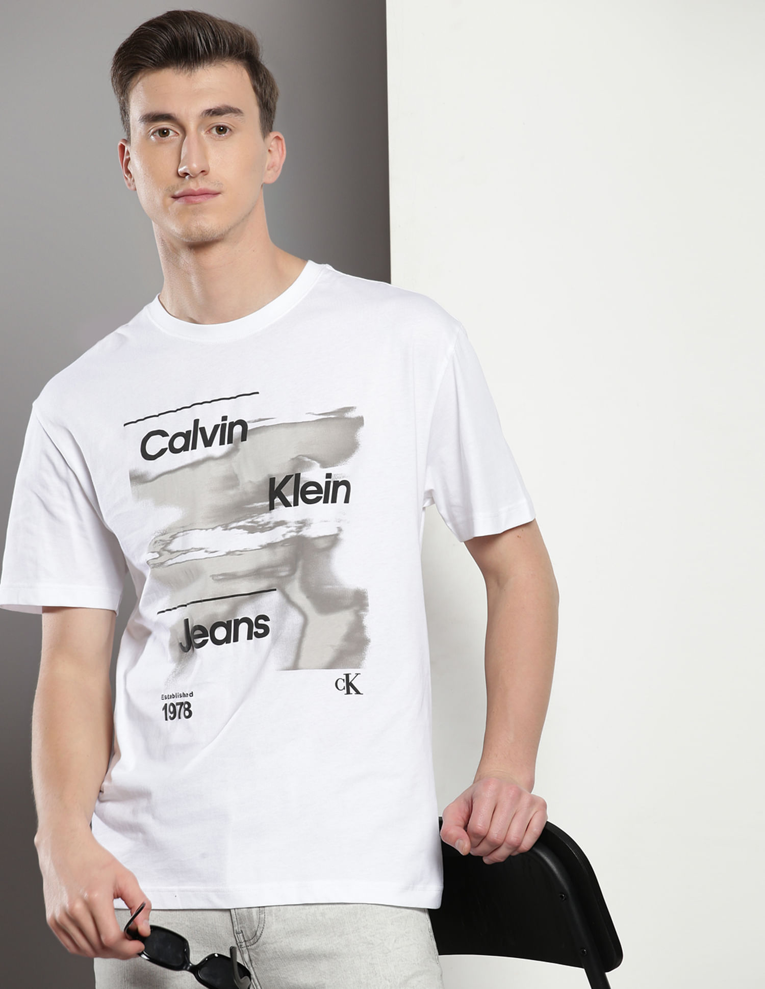 Buy Calvin Klein Defused Logo Relaxed Fit T-Shirt