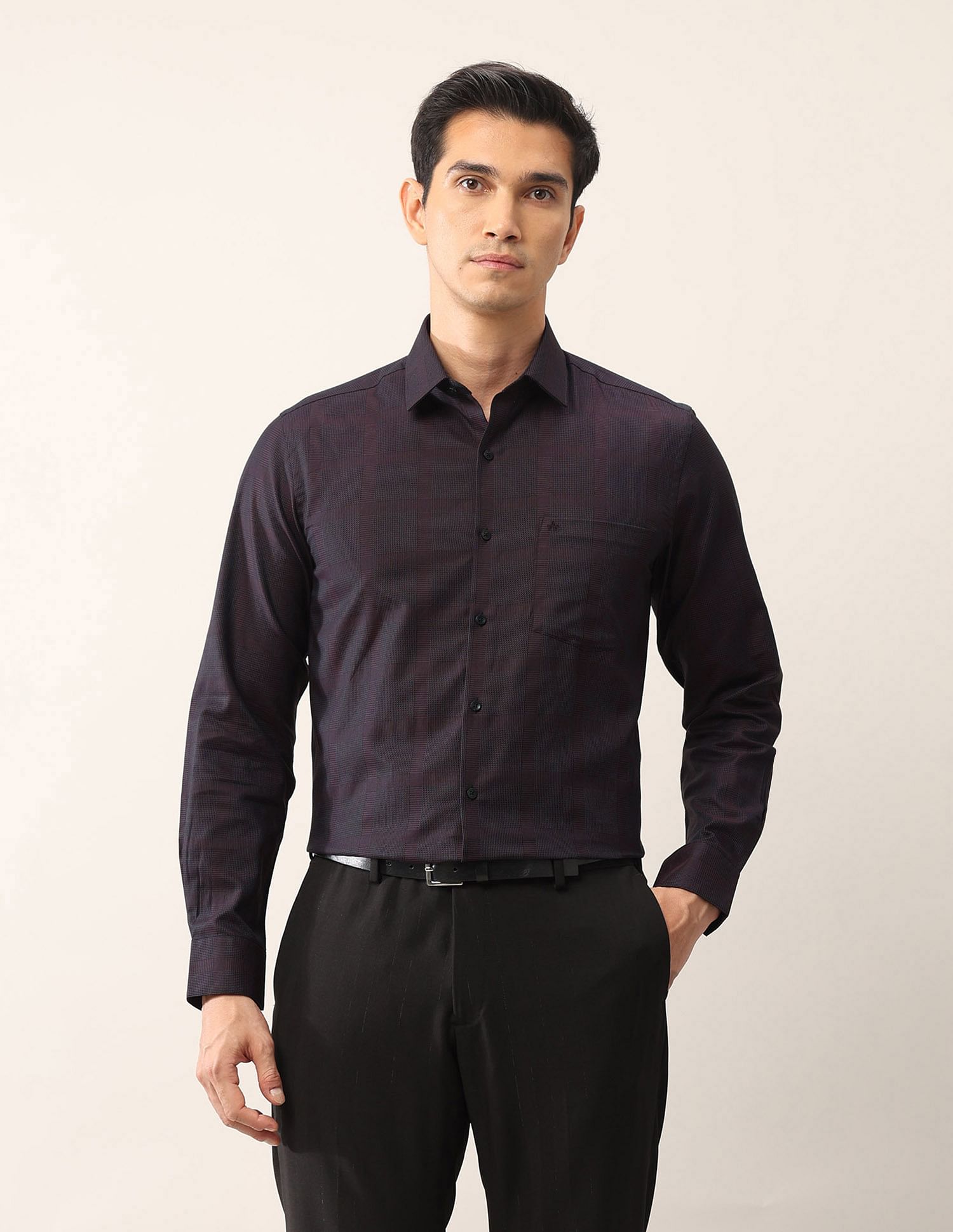 Arrow Textured Slim Fit Ceremonial Shirt