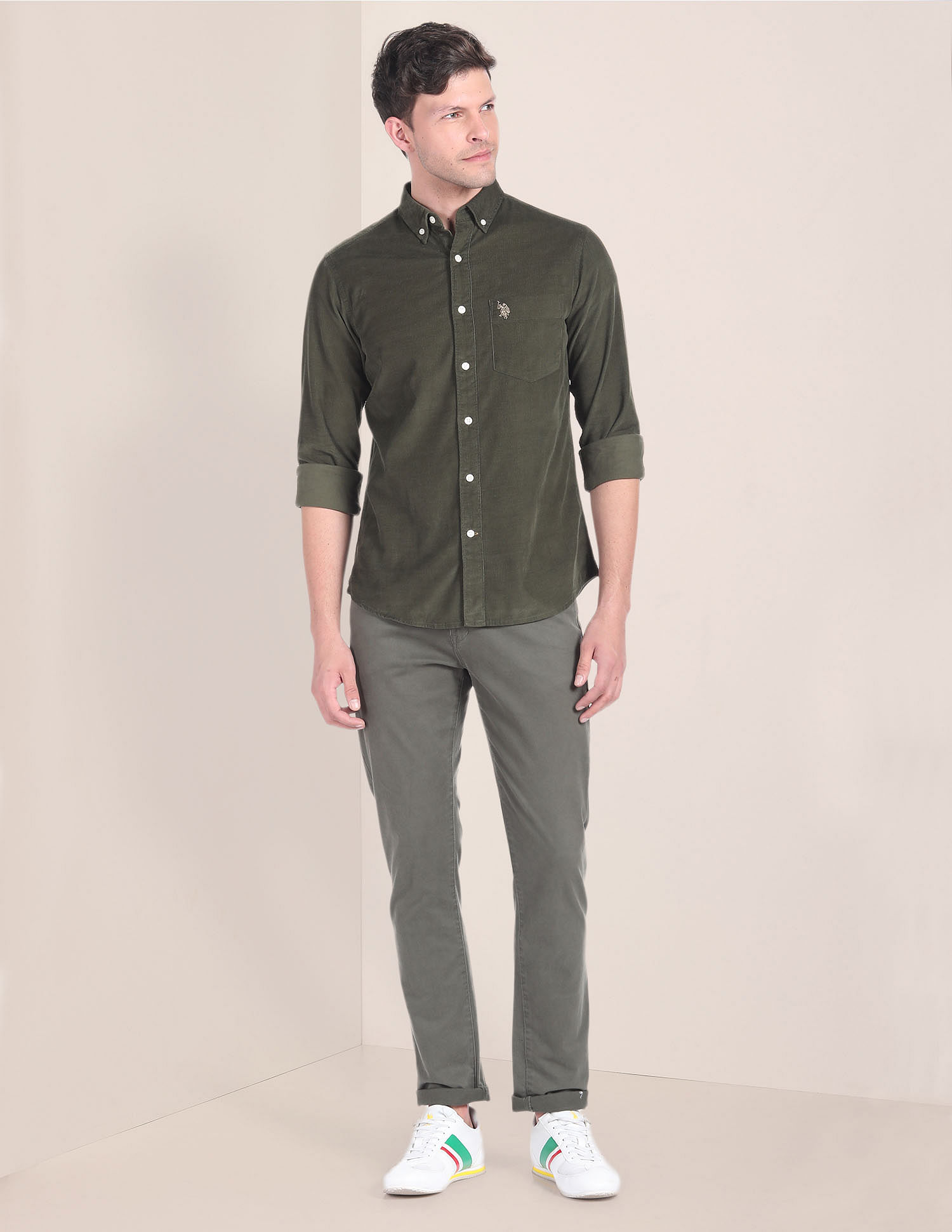 U.S. Polo Assn. Cutaway Collar Corduroy Shirt